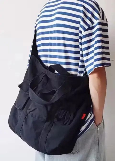 Fashion Utility Canvas Messenger Grunge Bag Vintage in Black, Men's