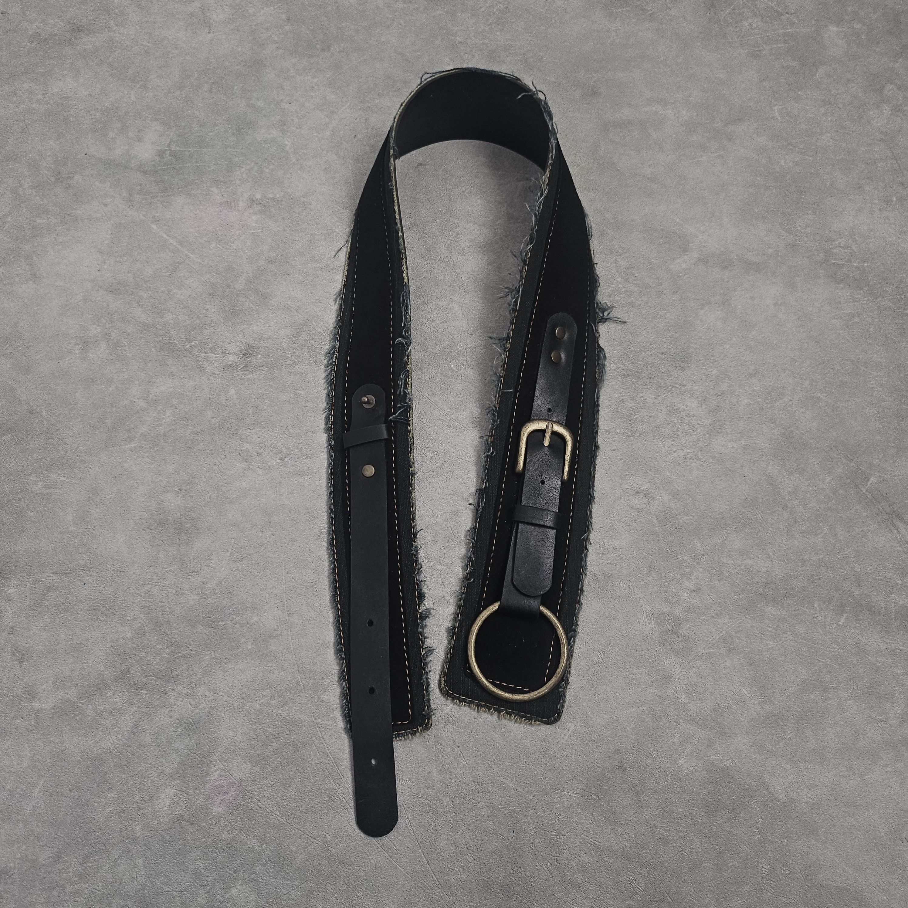 Japanese Brand Black Distressed denim Voice of voice belt Size ONE SIZE - 2 Thumbnail