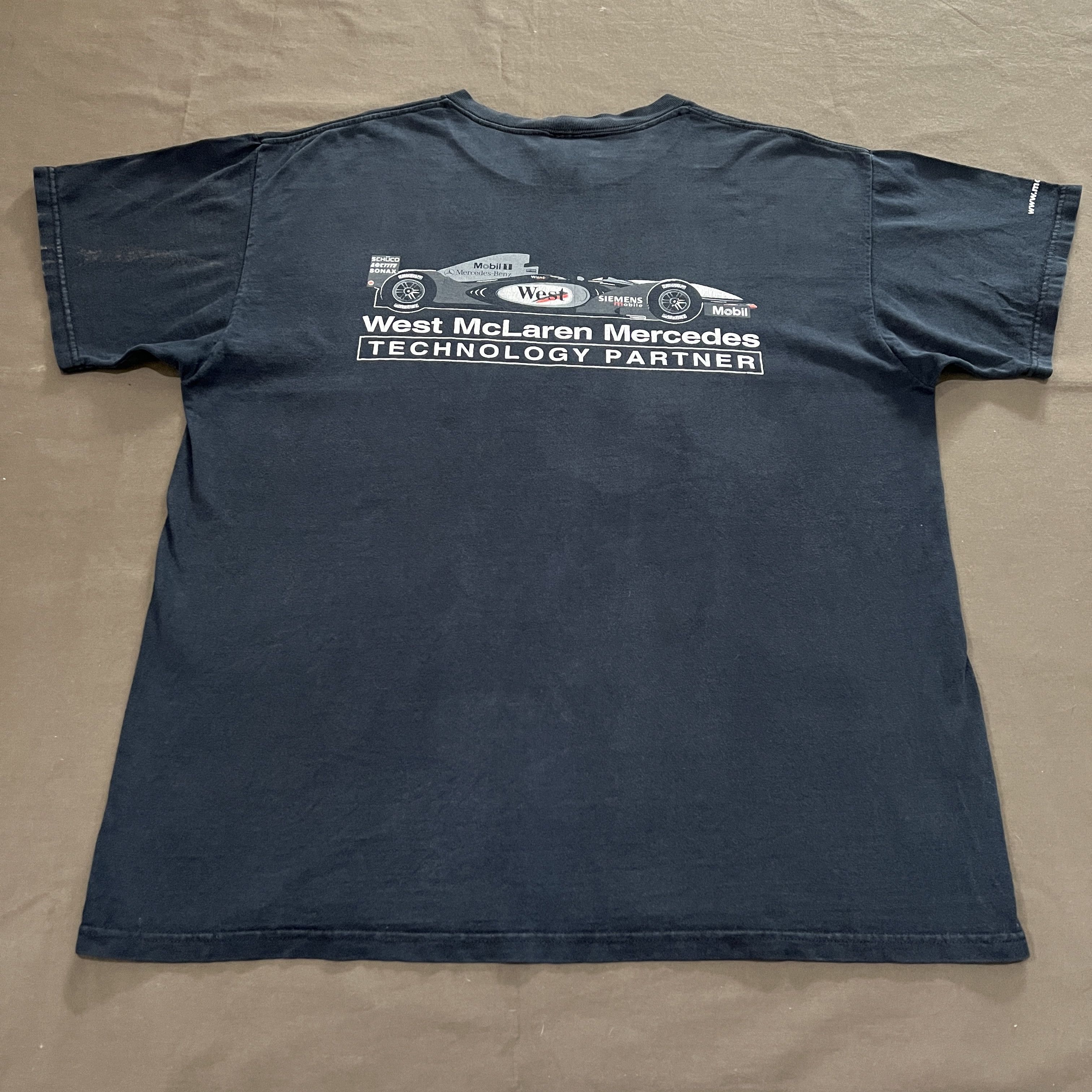 Ferrari Vintage Mobile West McLaren Mercedes F1 Formula 1 Promo Tee Size US XL / EU 56 / 4 - 2 Thumbnail