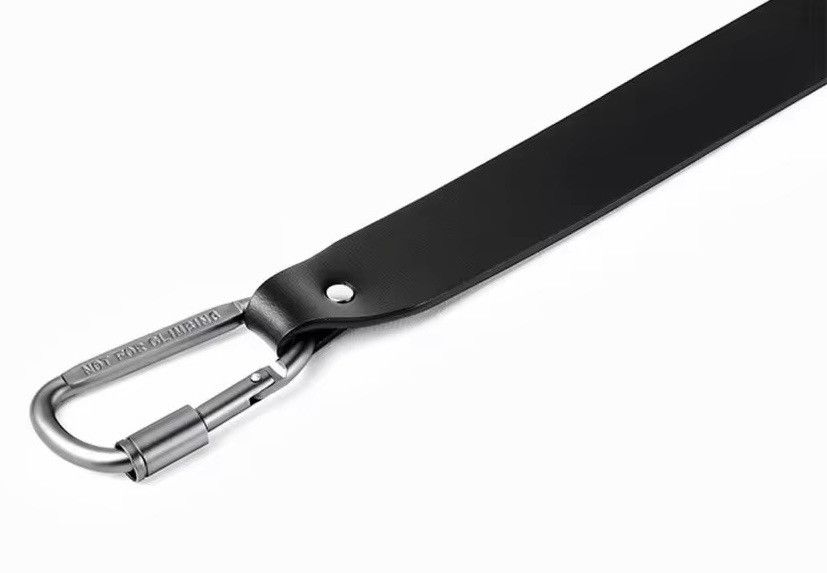 Leather × Vintage Punk Metal Carabiner Split Leather Belt Unisex Size ONE SIZE - 6 Thumbnail