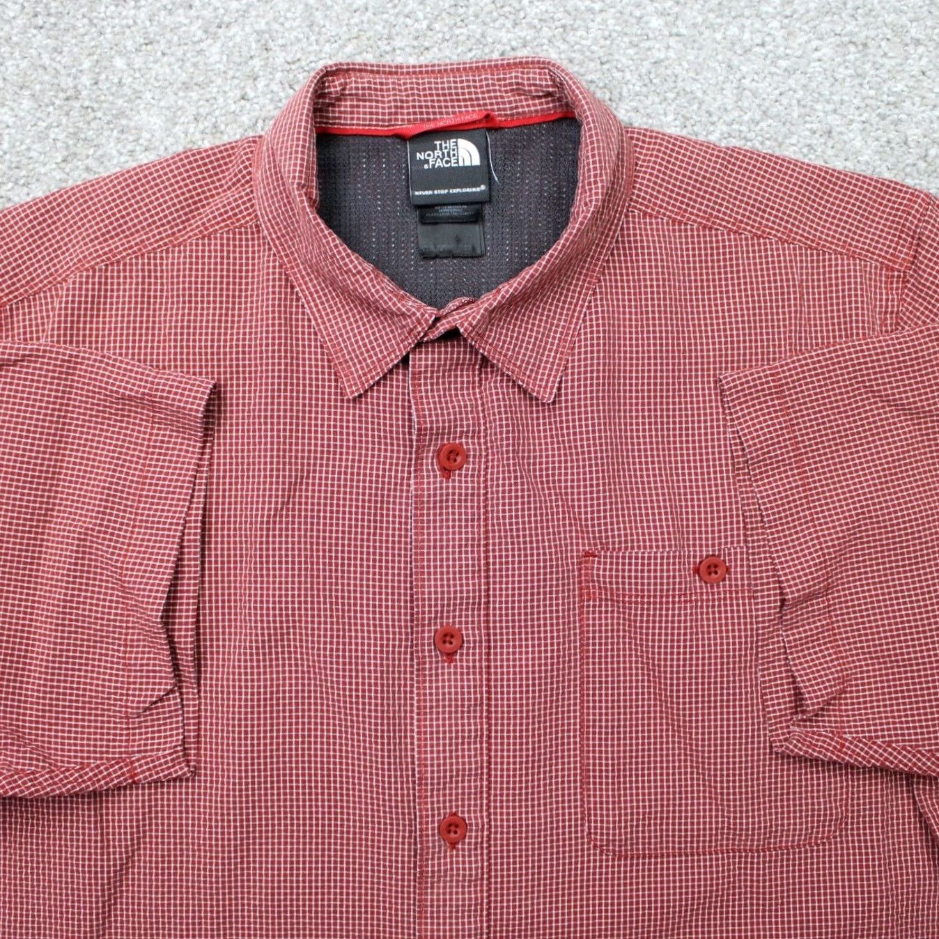 The North Face The North Face Shirt Mens Medium Red Plaid Stanage Woven Modal/Polyester S/S TNF Size US M / EU 48-50 / 2 - 2 Thumbnail