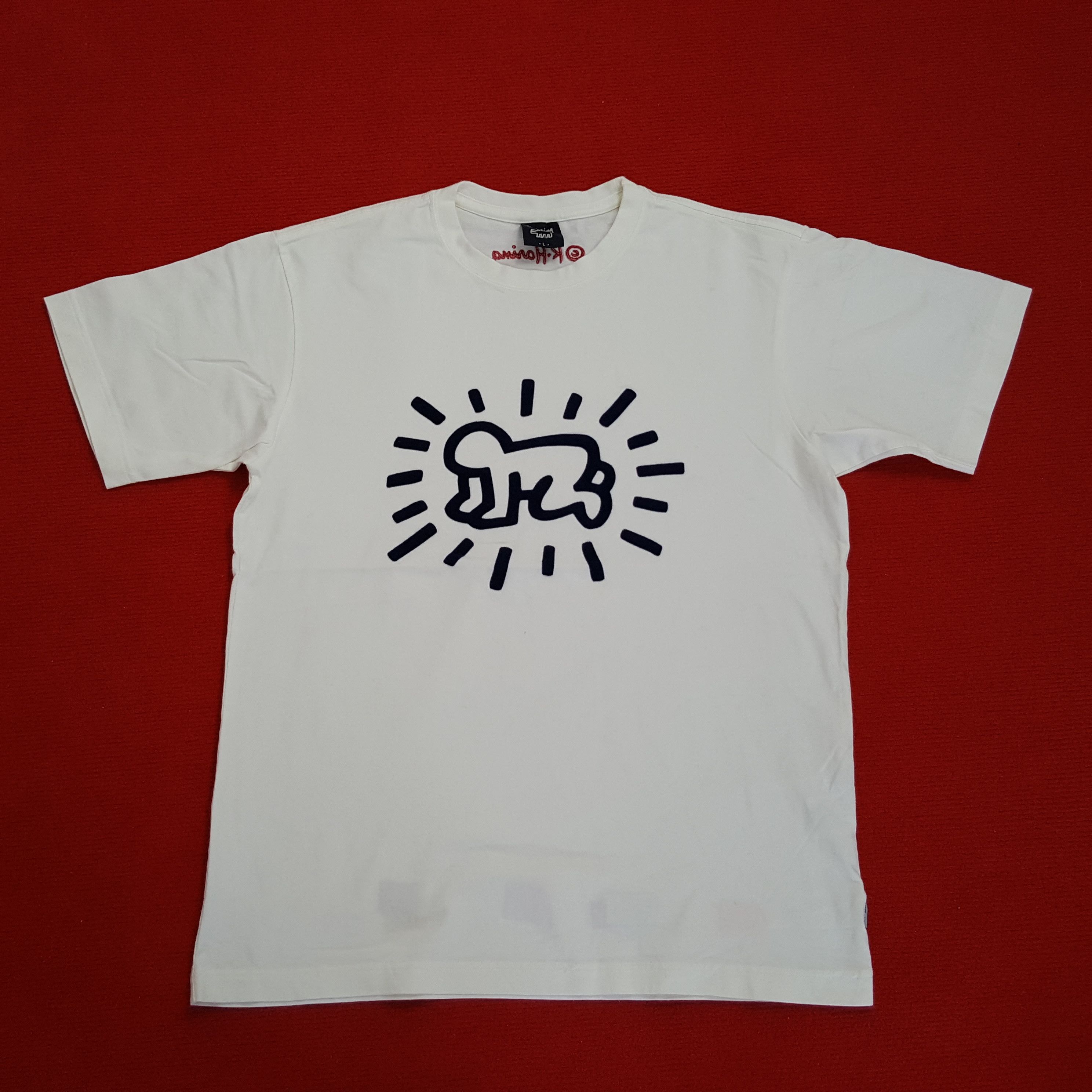Keith Haring × Vintage Keith Haring Big Logo Design Tshirt Size US L / EU 52-54 / 3 - 1 Thumbnail
