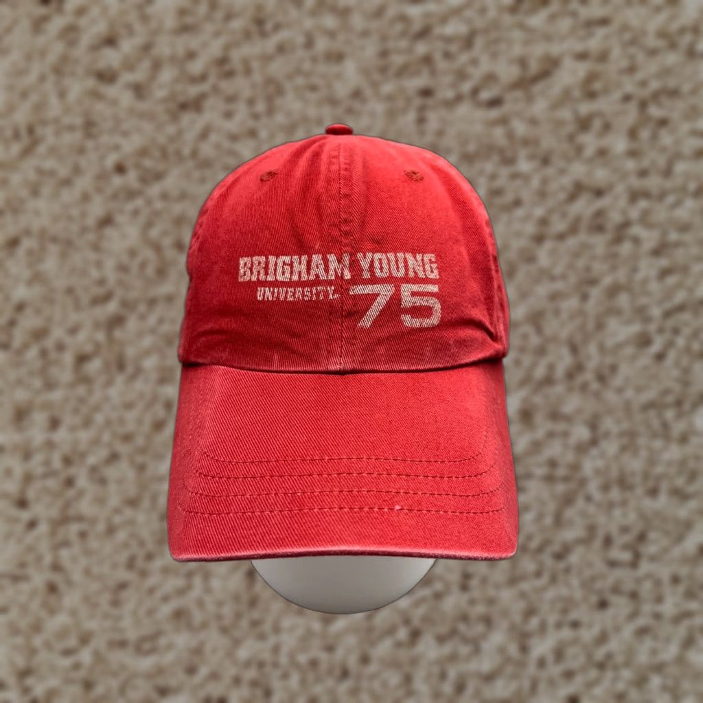 Vintage VINTAGE Brigham Young University Hat Cap Strap Back Adult One Size Red 100% Cotton Baseball Cap Mens Size ONE SIZE - 1 Thumbnail