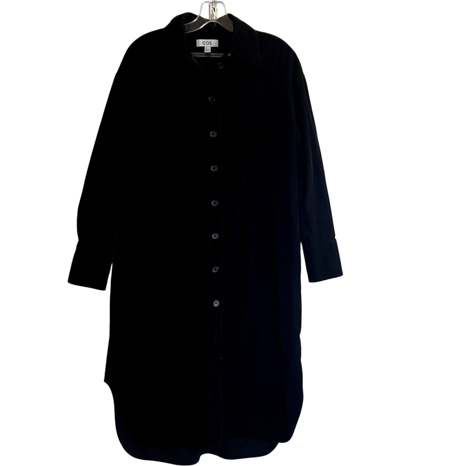 Cos Cos Corduroy Button Down Long Sleeve Shirt Dress in Black Size M / US 6-8 / IT 42-44 - 4 Thumbnail