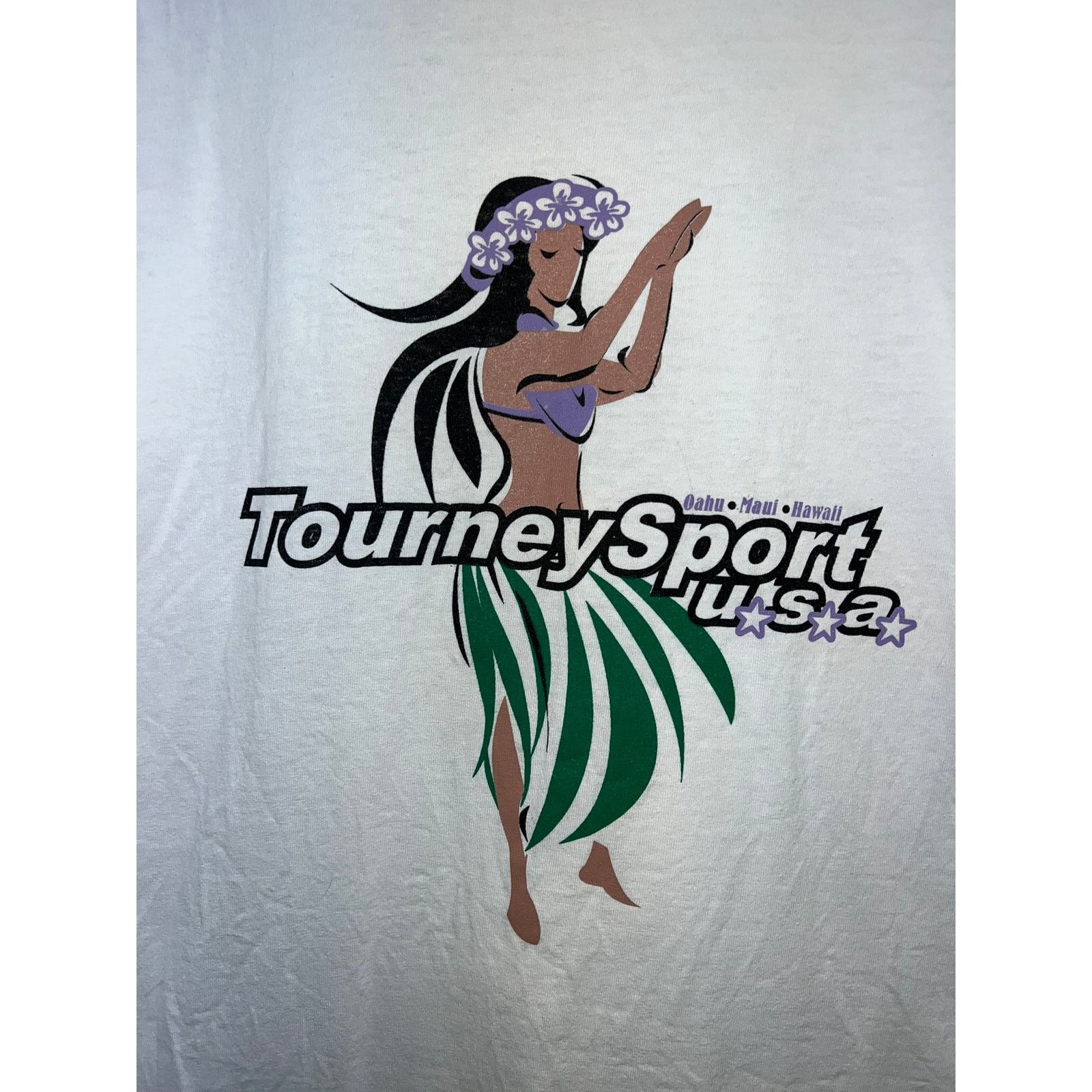 Gildan Vintage Hulu Girl Shirt Tourney Sport USA Oahu Maui Hawaii L Size US L / EU 52-54 / 3 - 2 Thumbnail