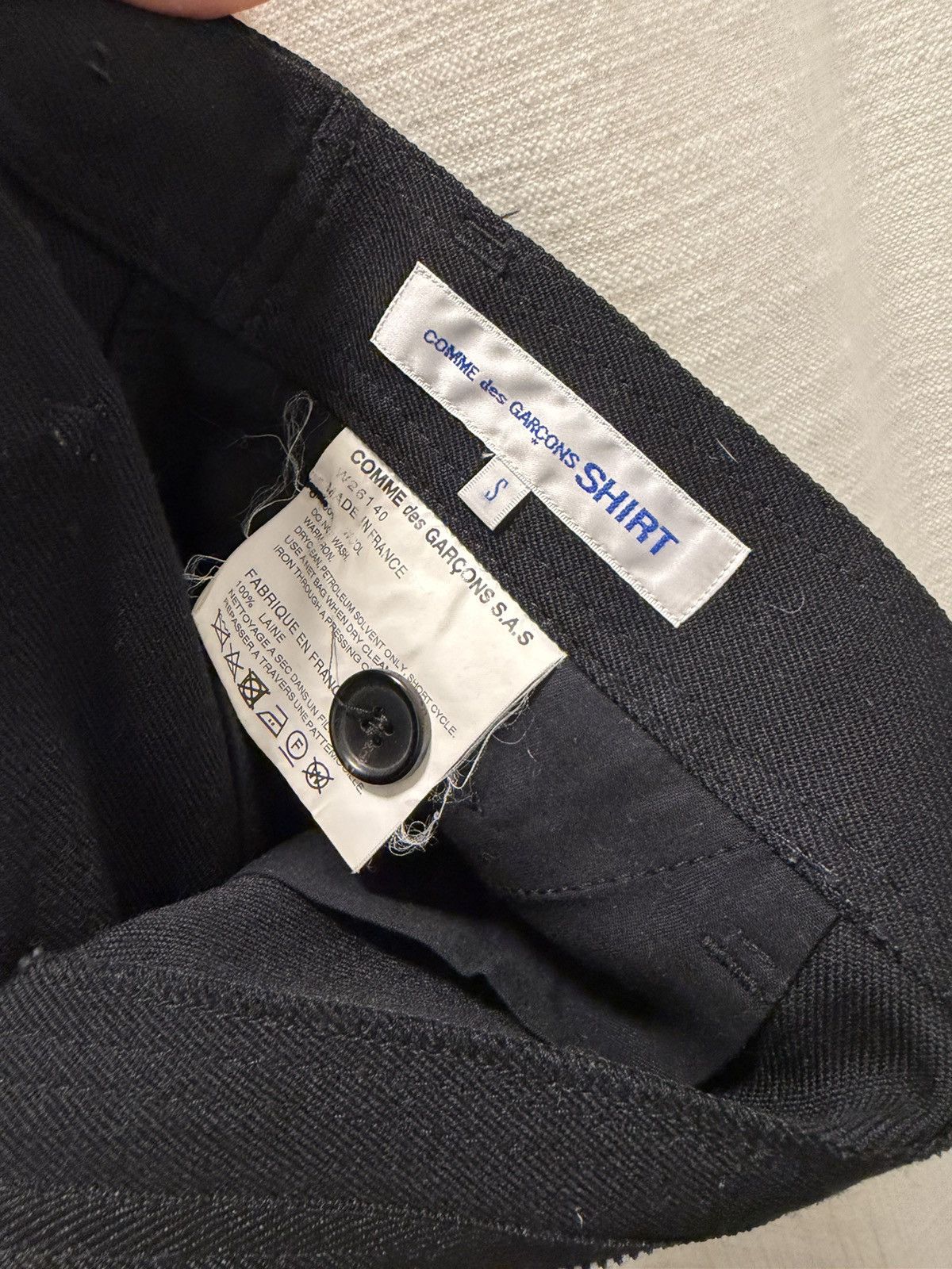 Comme des Garcons SHIRT Comme Des Garcons Shirt - Black Wide Wool Trousers - Size S Size US 30 / EU 46 - 5 Thumbnail