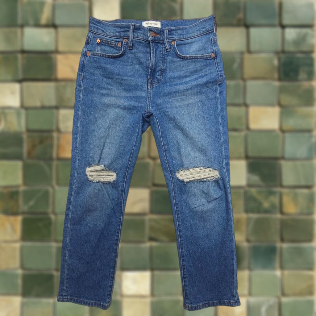 Madewell Madewell The Perfect Vintage Crop JeanS Womens 27 P Blue Distressed Stretch Denim Size 27" / US 4 / IT 40 - 1 Thumbnail