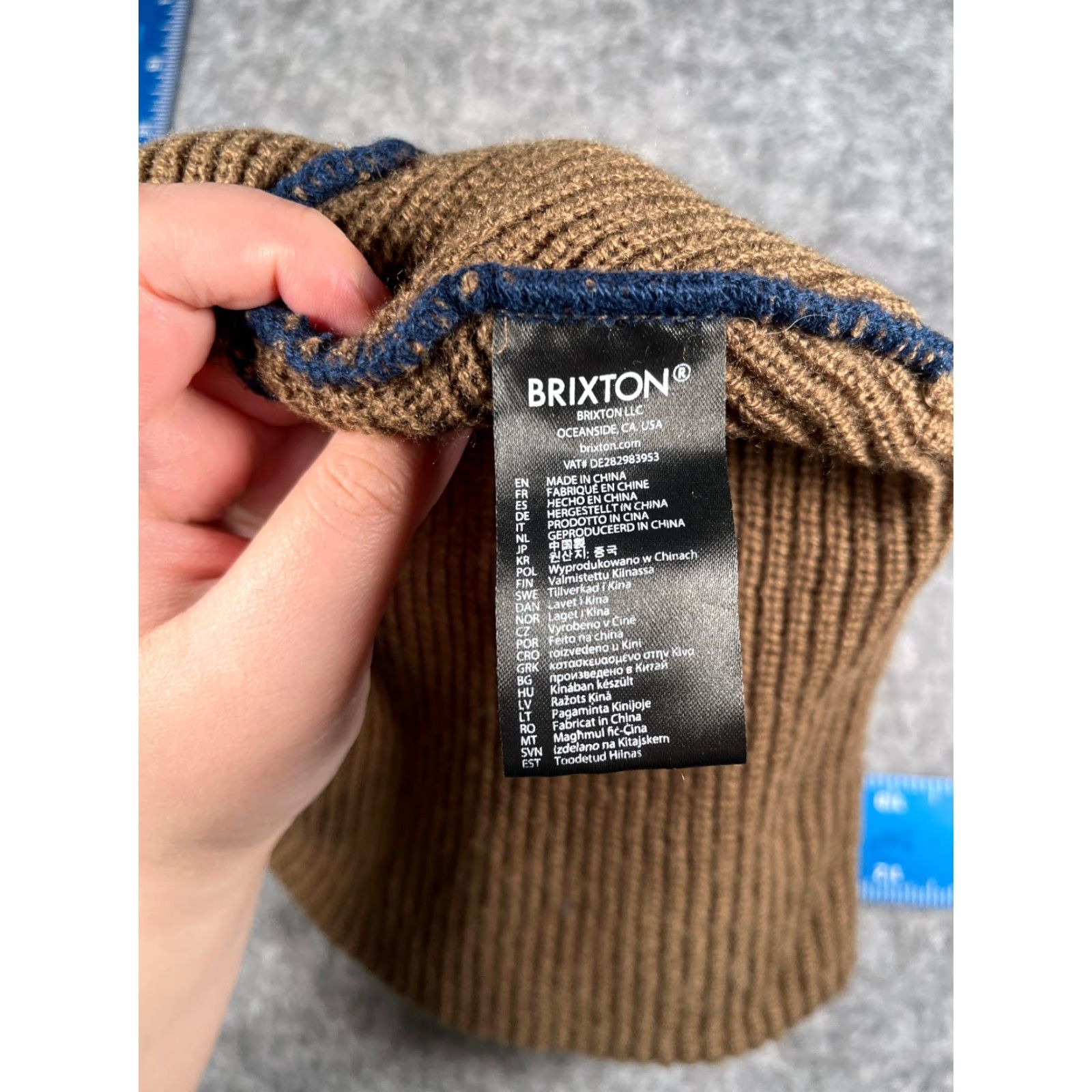 Brixton Brixton Beanie Toque Adult One Size Brown Beige 100% Acrylic Double Knit Skate Hat Beanie Mens Brixton Beanie Toque Size ONE SIZE - 6 Thumbnail
