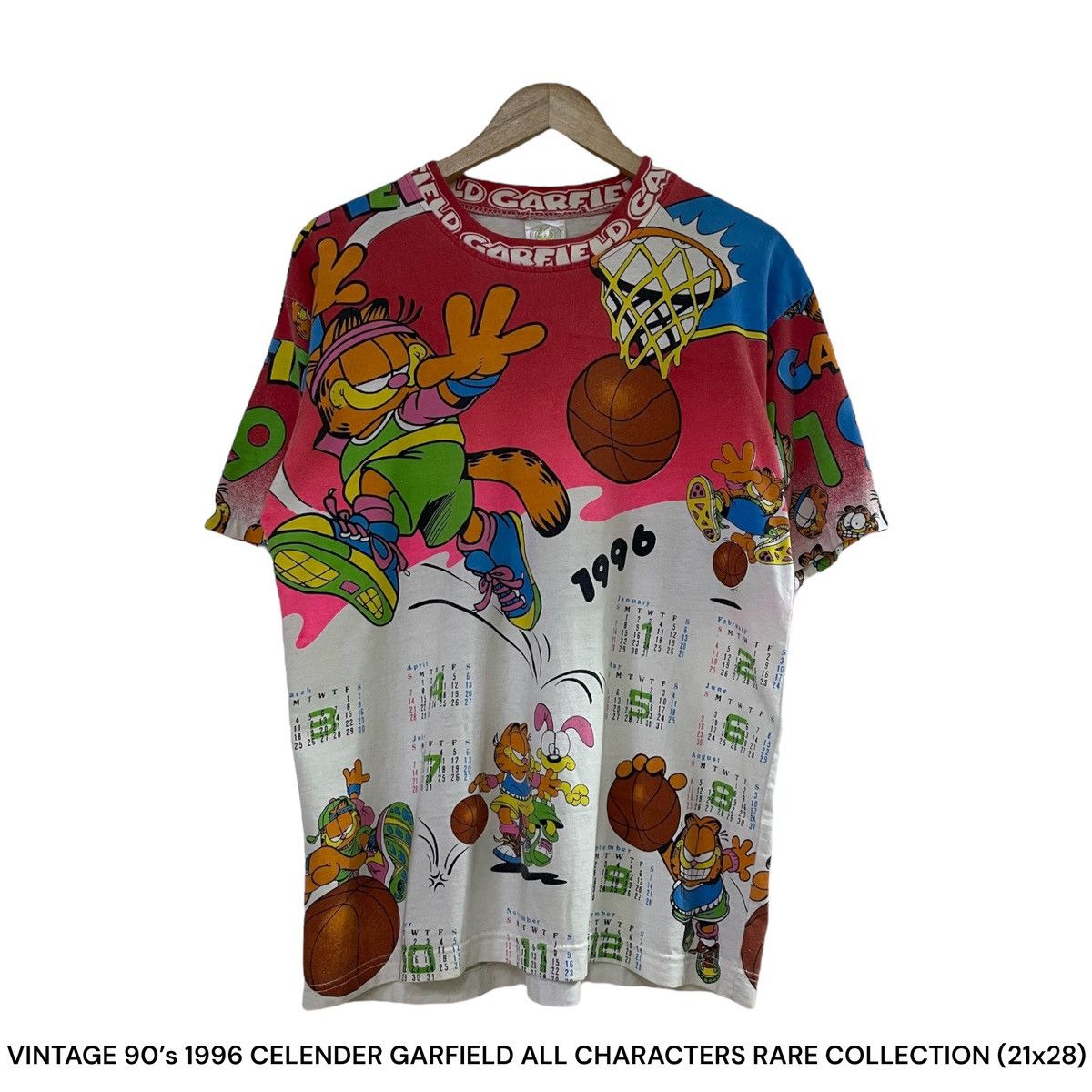 Vintage VINTAGE 90' 1996 CELENDER GARFIELD ALL CHARACTERS RARE Size US M / EU 48-50 / 2 - 1 Thumbnail
