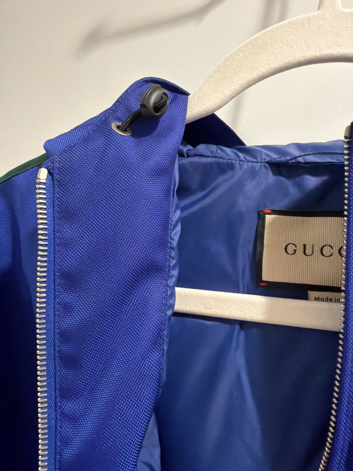 Gucci “Gucci Blue Web Stripe Hooded Jacket / Windbreaker – New” Size US M / EU 48-50 / 2 - 6 Thumbnail