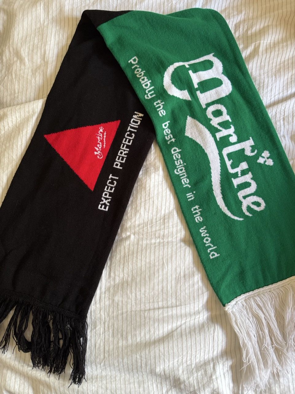 Martine Rose Martine Rose Green and Black Football Scarf Size ONE SIZE - 1 Thumbnail