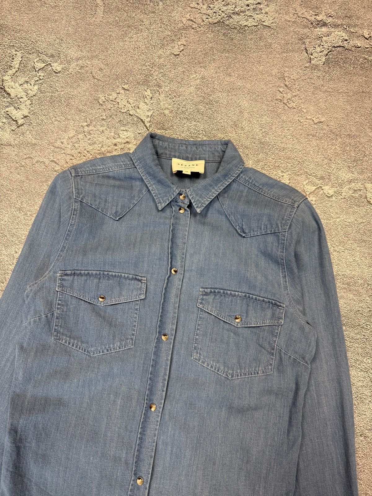 Designer × Sezane Sezane Denim Shirt Size M / US 6-8 / IT 42-44 - 3 Thumbnail