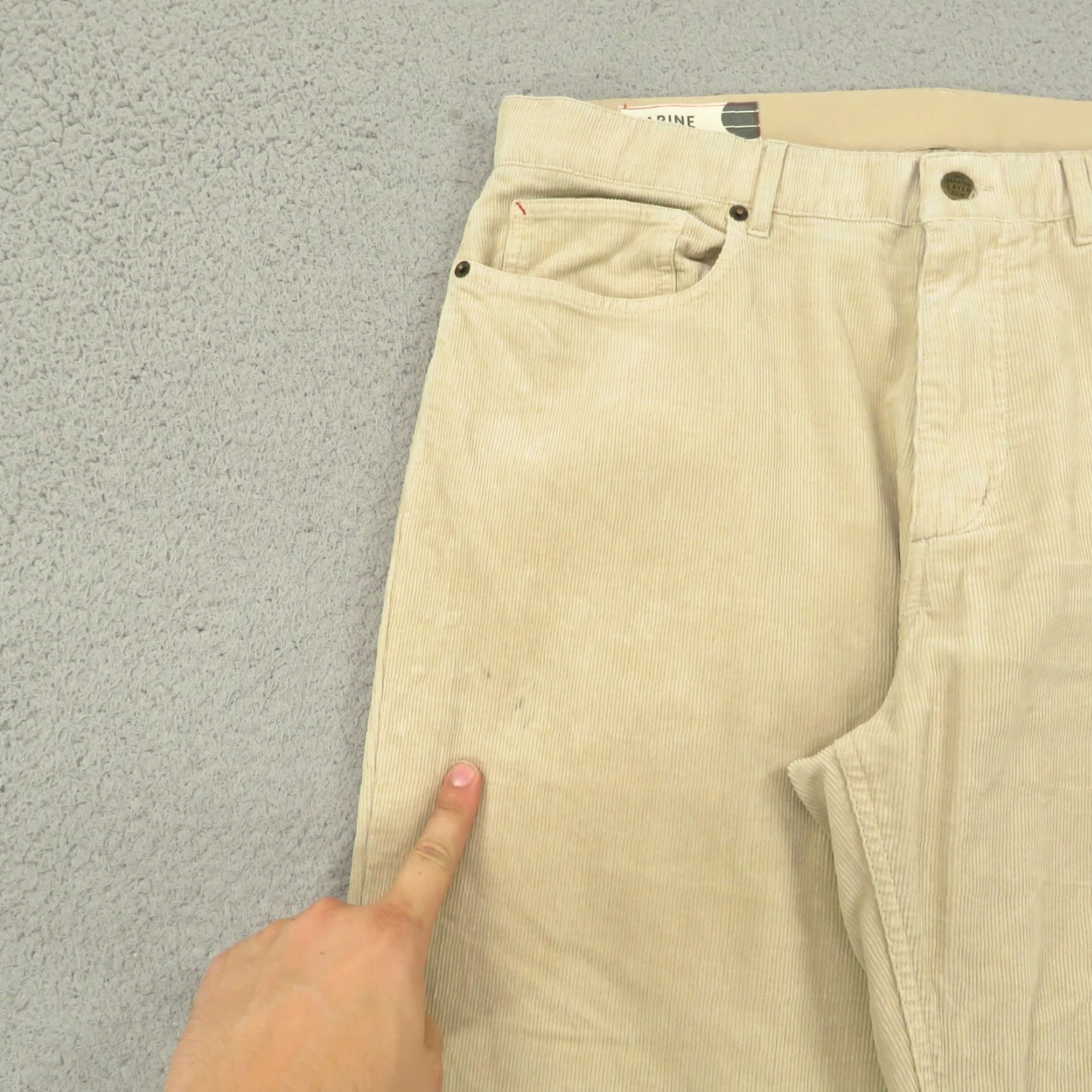 Marine Layer Marine Layer Pants Mens 34x32 Khaki Corduroy Relaxed Fit 5 Pocket Chinos Stretch Size US 34 / EU 50 - 6 Thumbnail