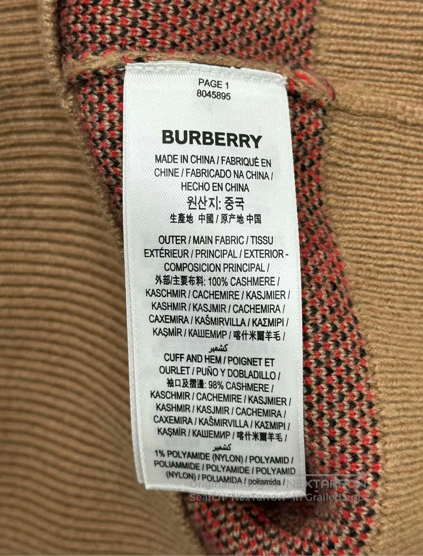 Burberry Burberry Beige checkered cashmere cardigan jacket| Size XS / US 0-2 / IT 36-38 - 4 Thumbnail