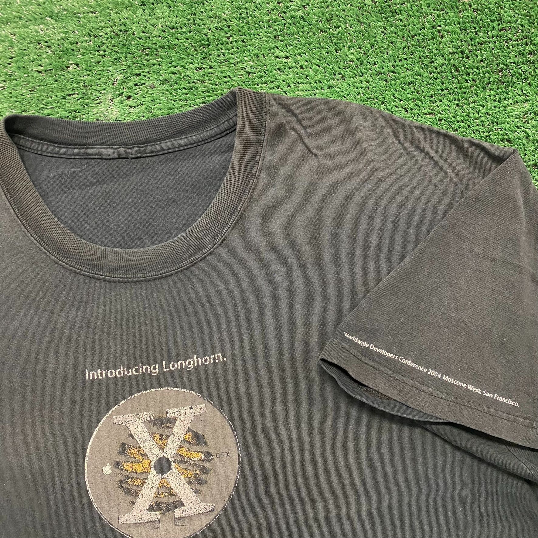 Apple Vintage Y2K Sun Faded Baggy Apple Mac OS X Longhorn T-Shirt Size US XL / EU 56 / 4 - 4 Thumbnail