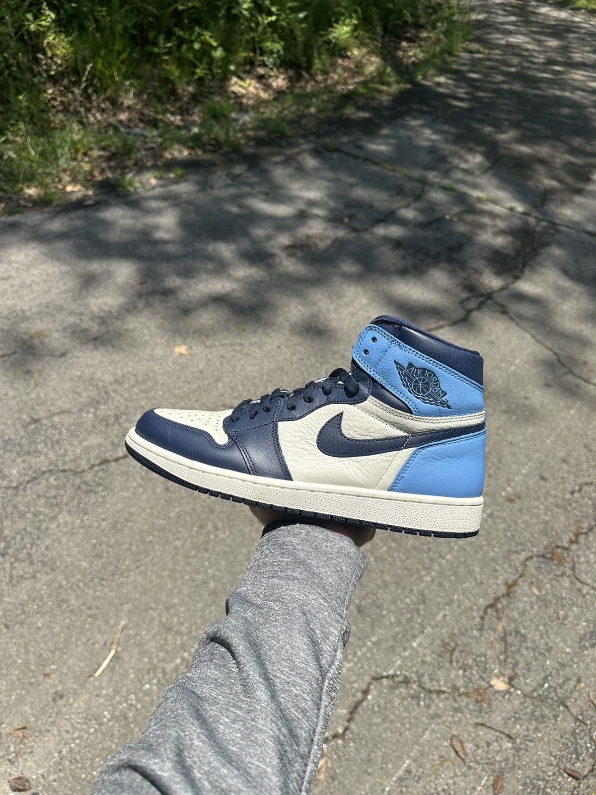 image of Jordan Nike Jordan 1 Shoes in Dark Obsidian, Men's (Size 10)