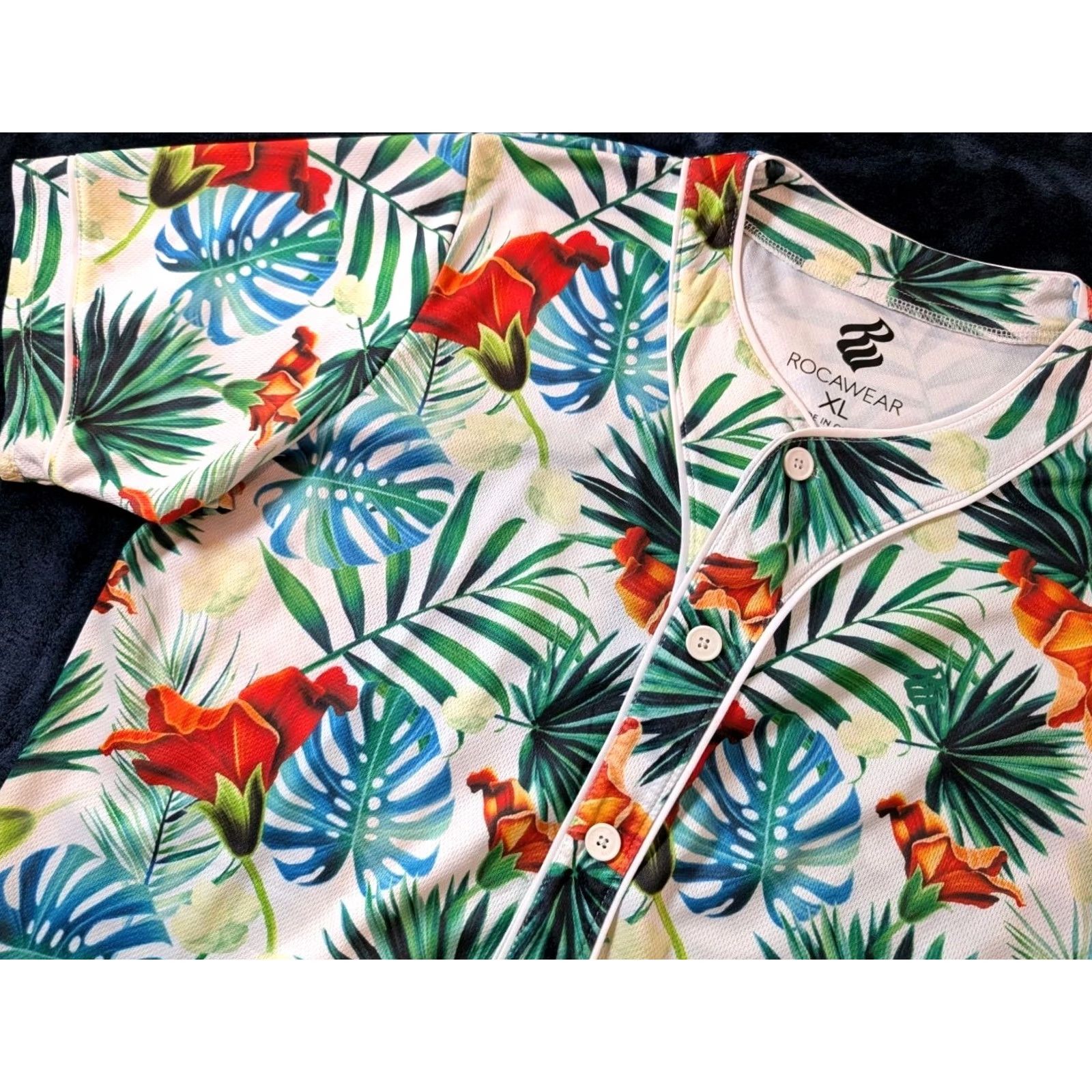 Rocawear Rocawear Tropical Baseball Jersey Hawaiian All Over Print Casual Beach Men's XL Size US XL / EU 56 / 4 - 2 Thumbnail