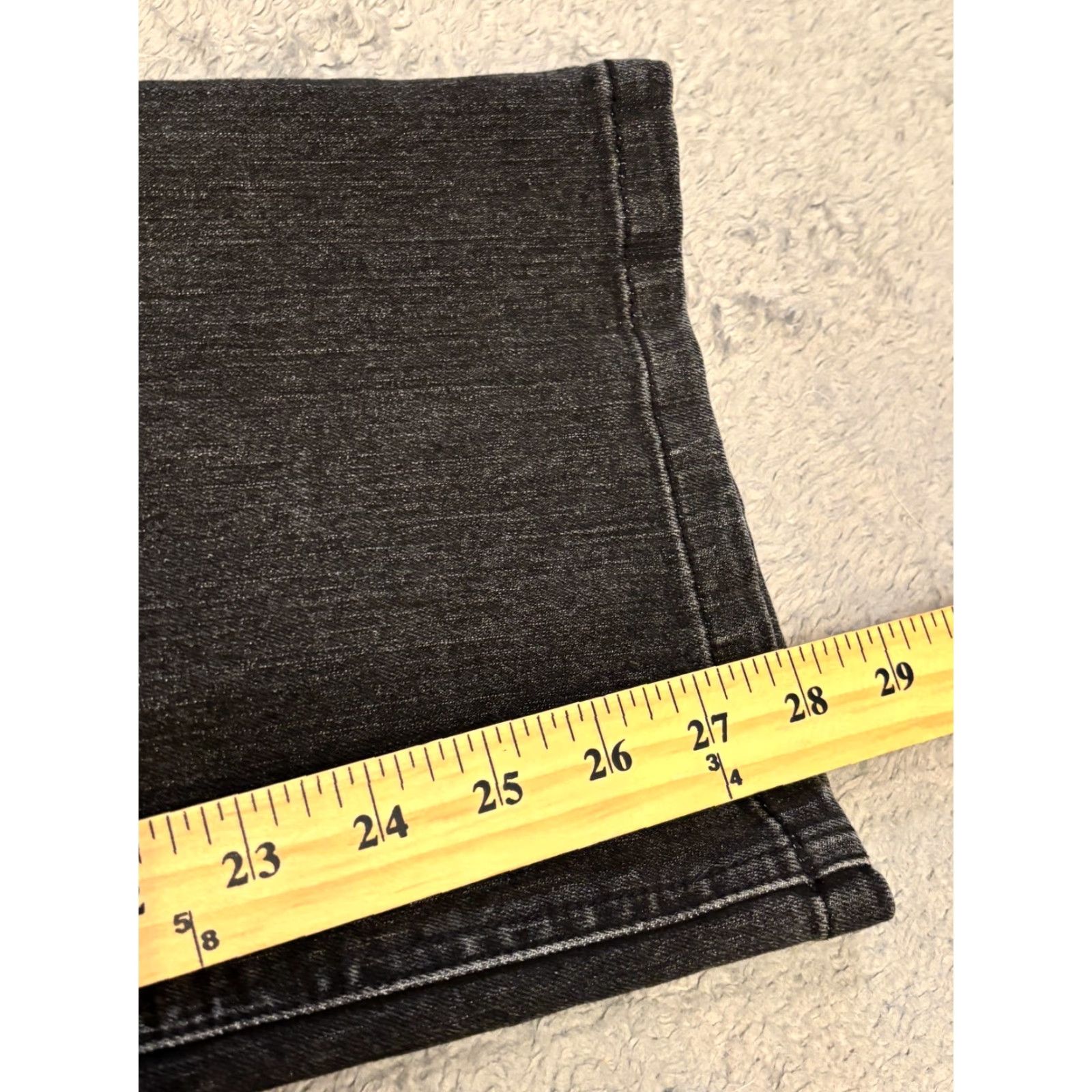 Denime Kate Hill Jeans Womens 4P Petite Black Denim Straight Leg Casual Pants Size 27" / US 4 / IT 40 - 6 Thumbnail