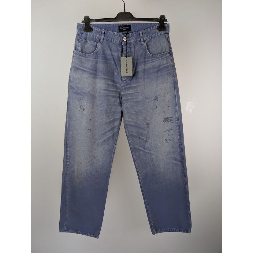 Balenciaga o1rshd1 Unisex Loose fit Jeans in Workwear Purple Size US 32 / EU 48 - 9 Thumbnail
