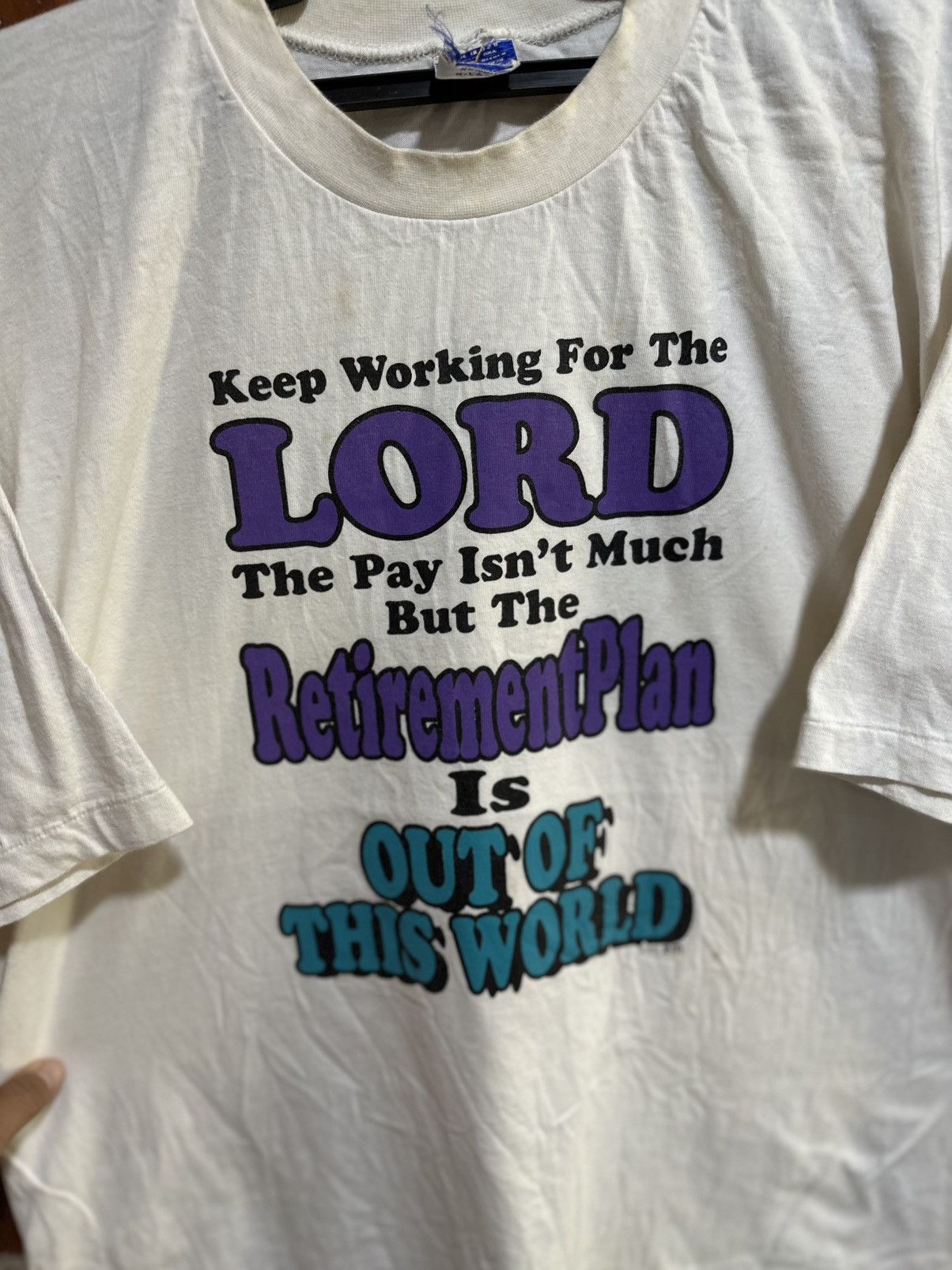 Sears Vintage Crazy Shirt Quotes Faded Tee Size US XL / EU 56 / 4 - 2 Thumbnail