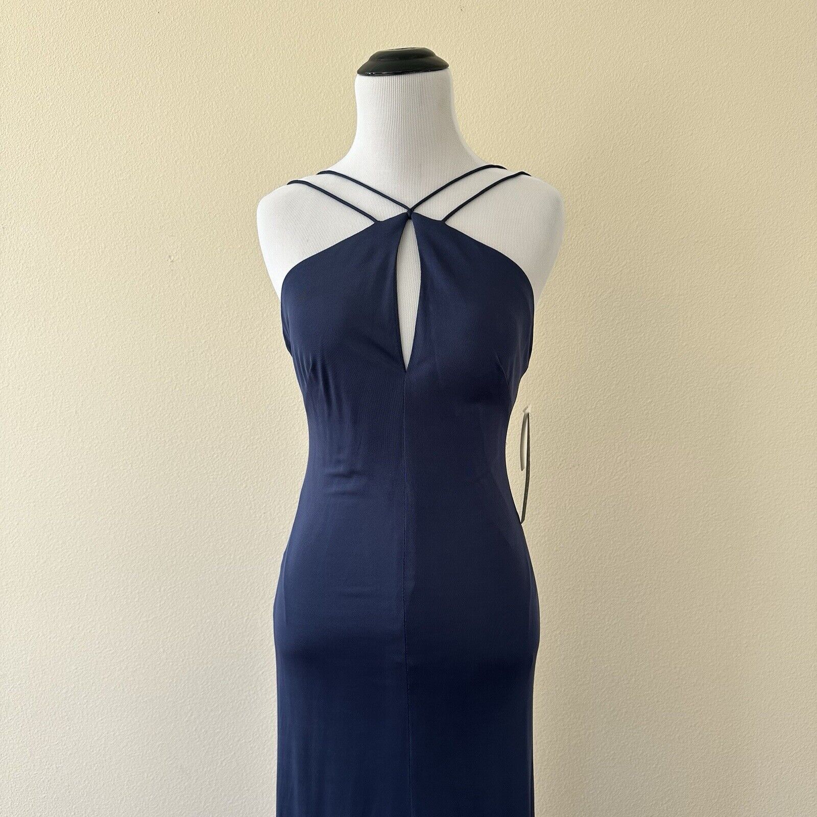 Other Aidan Mattox Navy Halter Cutout Formal Dress Size US2 NWT Size XS / US 0-2 / IT 36-38 - 2 Thumbnail