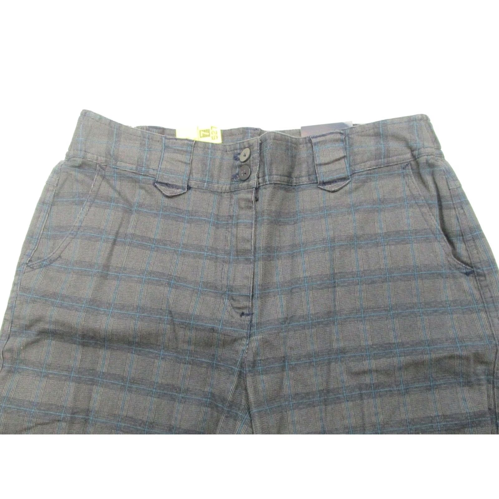 Basic Editions BASIC EDITIONS Pants Women Size 8 Classic Fit Navy Plaid Trouser Size 30" / US 8 / IT 44 - 2 Thumbnail