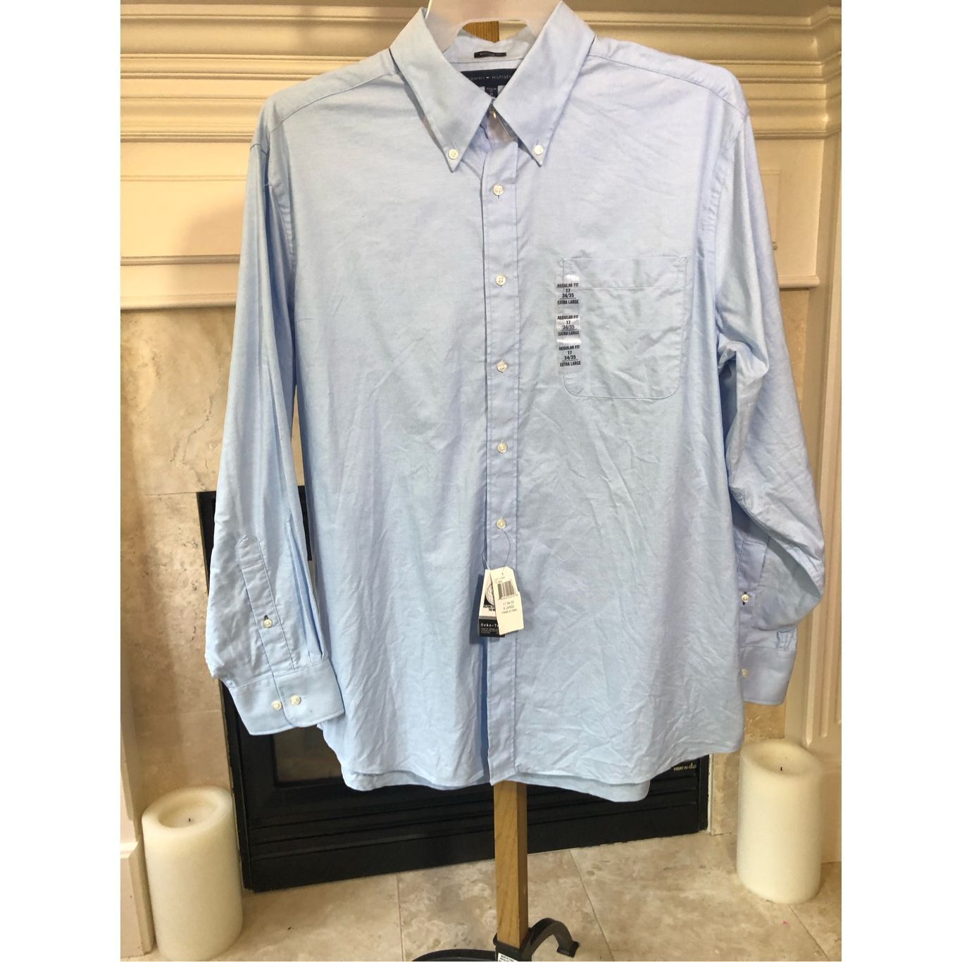 Tommy Hilfiger Tommy Hilfiger Men’s Light Blue Long Sleeve Collared T-Shirt Size US XL / EU 56 / 4 - 2 Thumbnail