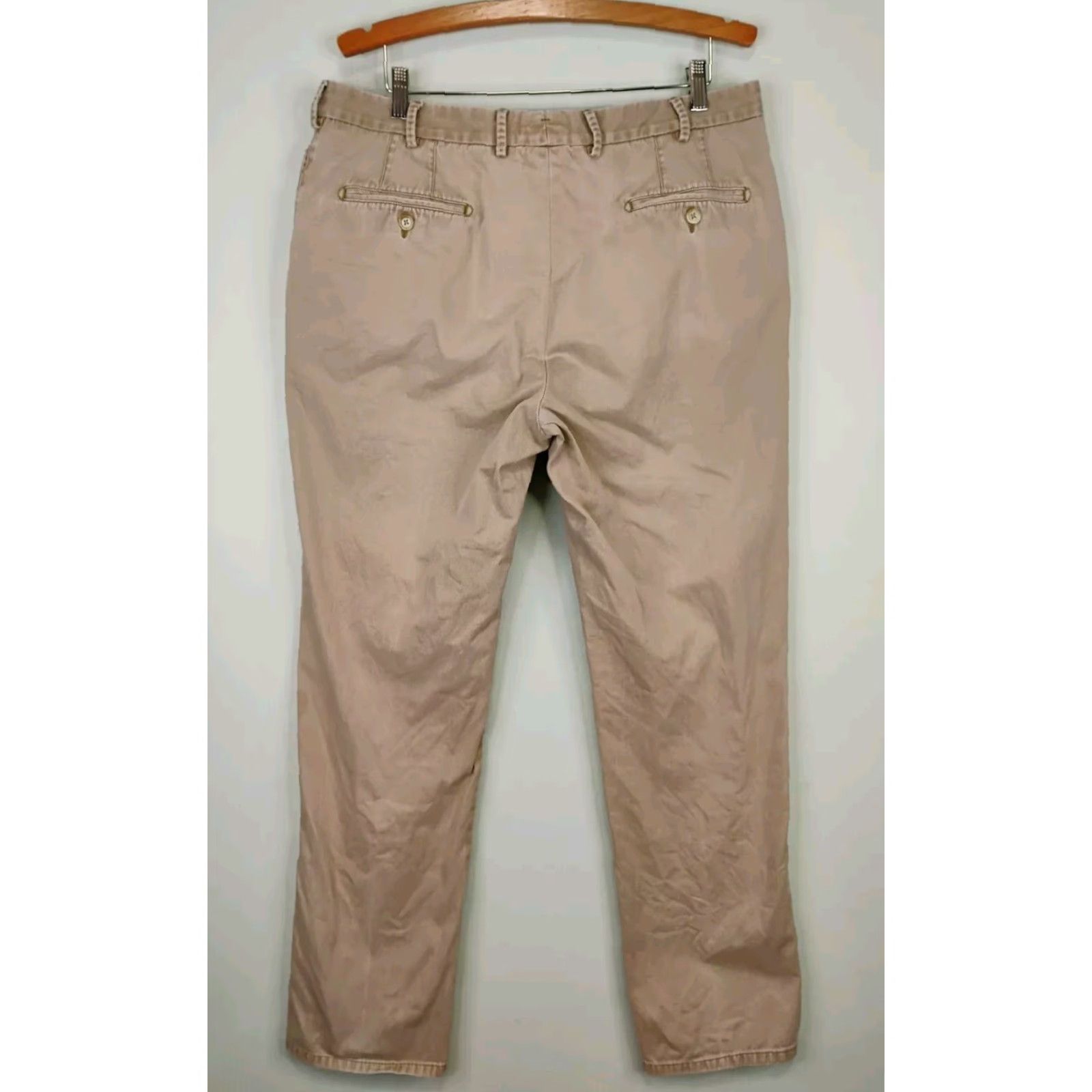 Peter Millar Peter Millar Chino Pants Mens 36x33 Beige Regular Straight Pants Front Flat Front Pima Cotton Chino Casual Size US 36 / EU 52 - 2 Thumbnail