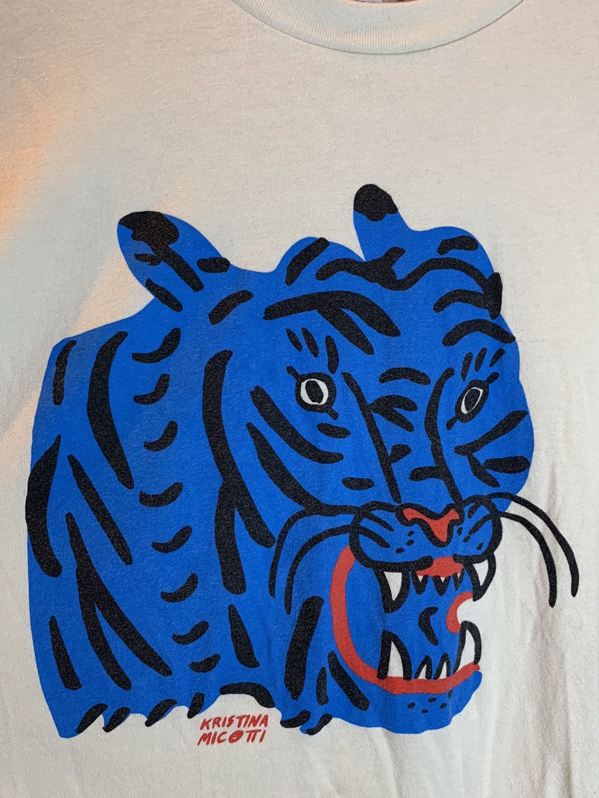 Vintage *RARE* Culk x Kristina Micotti Blue Tiger Art USA-Made Shirt Size US XS / EU 42 / 0 - 2 Thumbnail