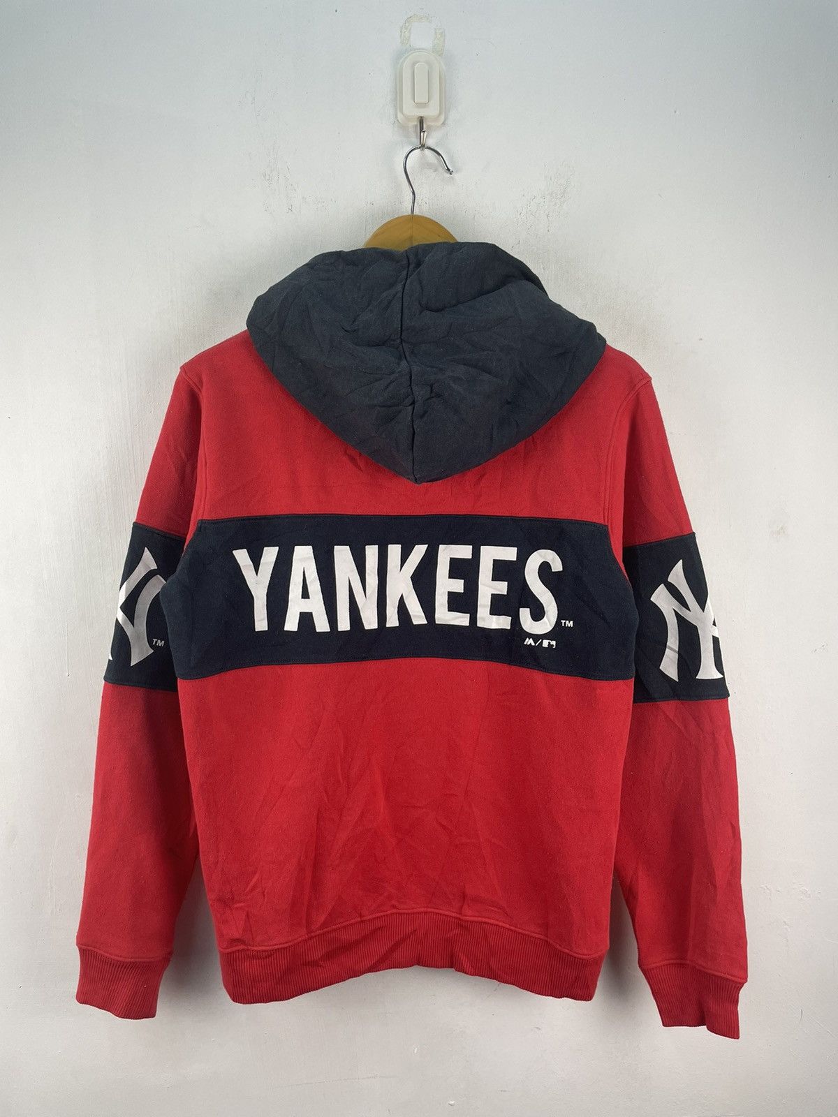 MLB Vintage New York Yankees Sweatshirt Hoodie Spellout Big Logo Size US M / EU 48-50 / 2 - 2 Thumbnail