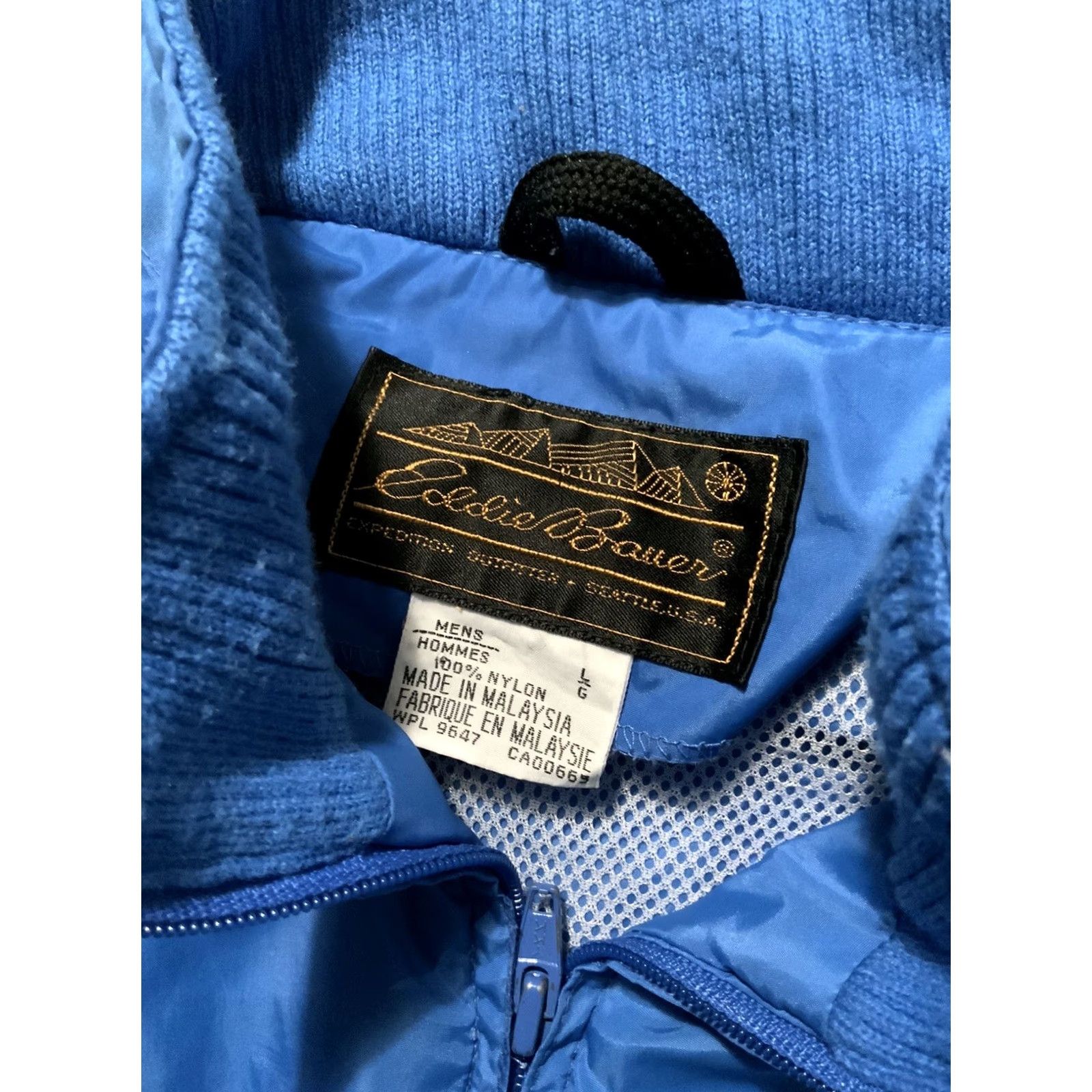 Eddie Bauer VINTAGE Eddie Bauer Windbreaker Jacket Nylon Blue Zip Outdoor Hiking Sz. L Mens/Adult Regular Size US L / EU 52-54 / 3 - 6 Thumbnail