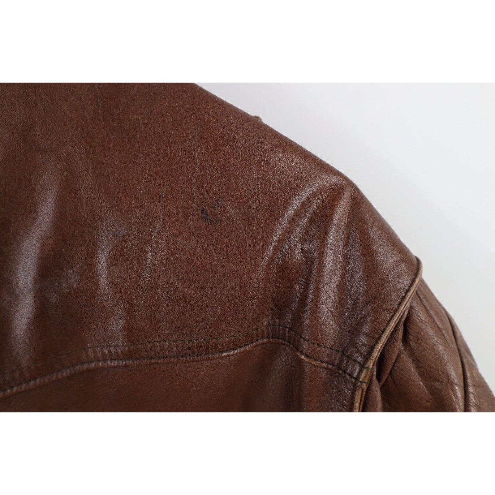 Vintage Vintage 70s Streetwear Leather Flight Bomber Jacket Size US XXL / EU 58 / 5 - 21 Thumbnail