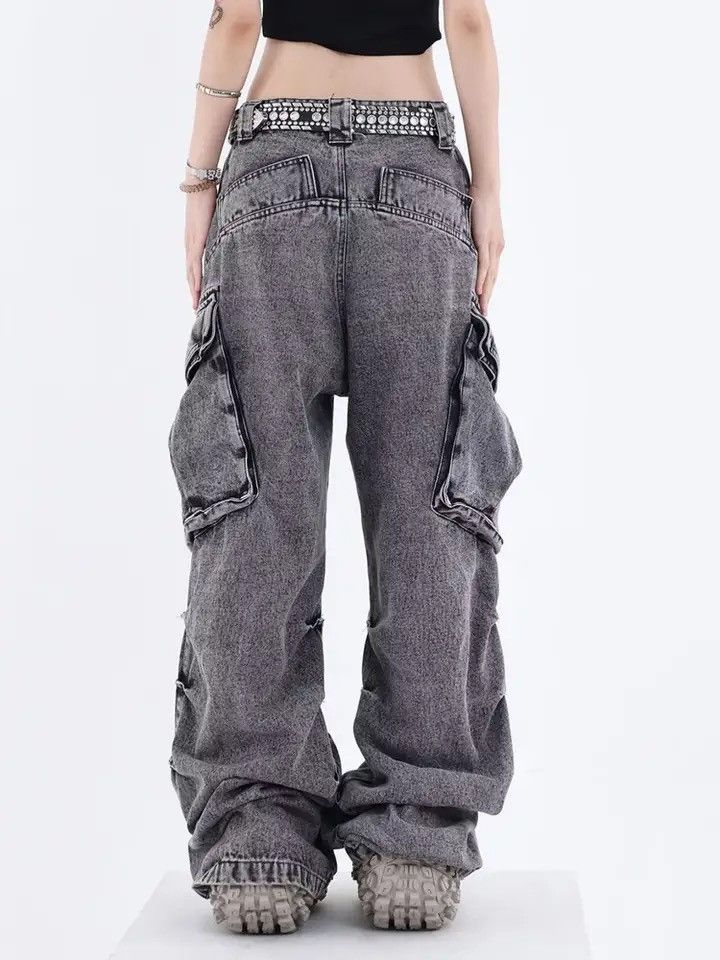 Designer × Japanese Brand Unisex Streetwear Cargo Pockets Pants Jeans Size 32" / US 10 / IT 46 - 2 Thumbnail