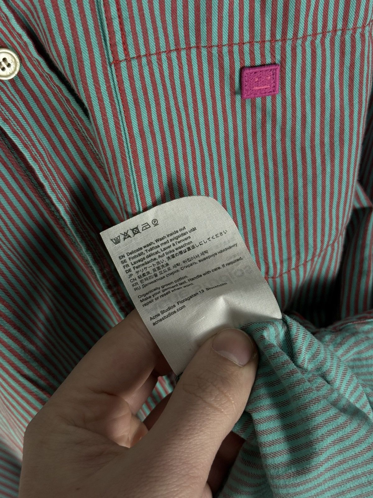 Acne Studios Acne Studios - Oversized Logo-Appliquéd Striped Cotton Shirt Size US S / EU 44-46 / 1 - 12 Thumbnail