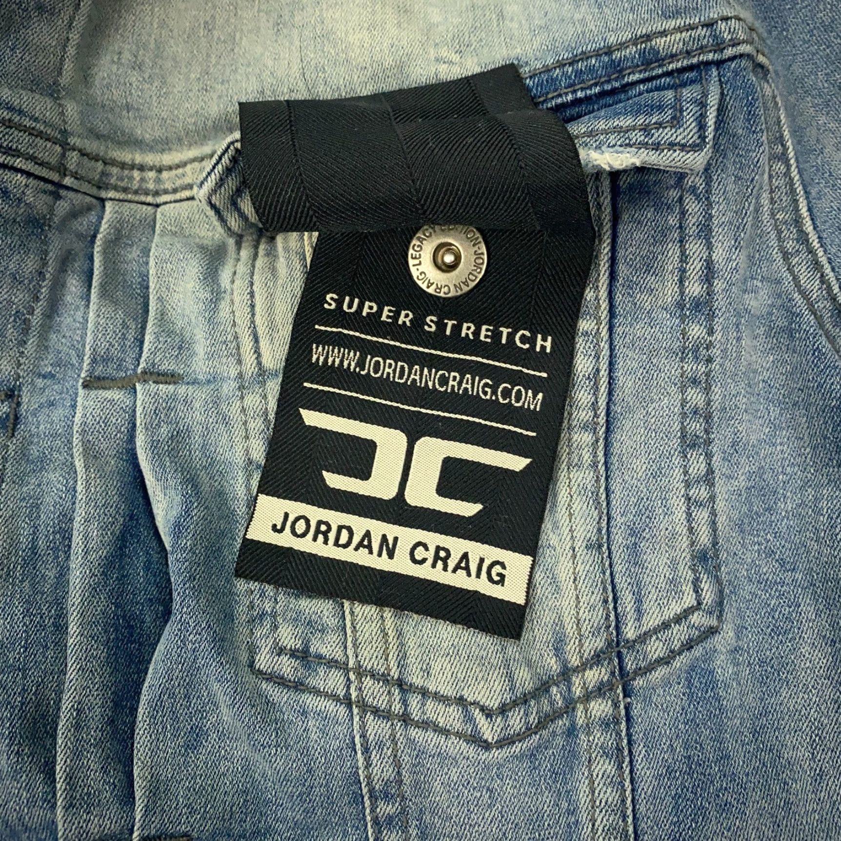 Jordan Craig VINTAGE Jordan Craig Denim Jacket Men Medium Blue Faded Distressed Biker Grunge 90s Casual Size US M / EU 48-50 / 2 - 2 Thumbnail