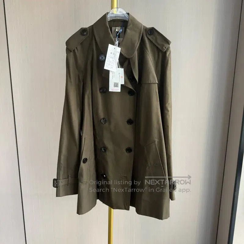 Burberry Burberry Green Cotton Women's Trench Coat. Size XXS / US 00 / IT 34 - 1 Thumbnail