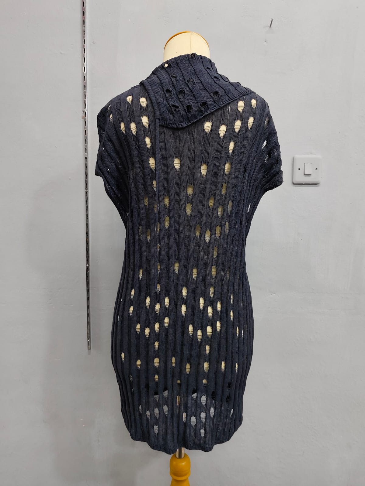 Designer × Sarah Pacini × Vintage 💥Sarah Pacini Destroyed Sleeveless Knitwear Size L / US 10 / IT 46 - 3 Thumbnail
