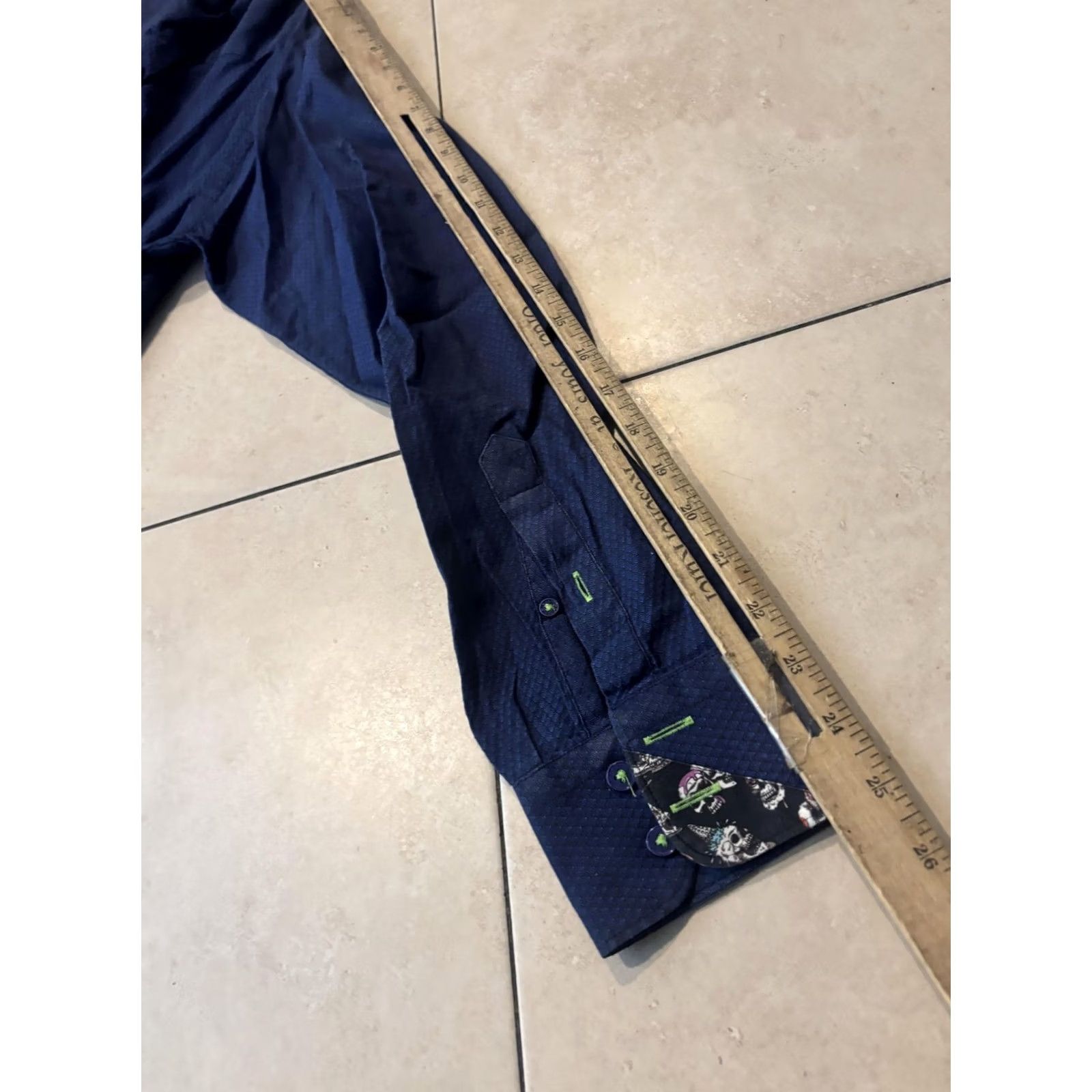 Maceoo Maceoo Shirt Mens M Blue Italian Jacquard Geometric Long Sleeve Button Front Size US M / EU 48-50 / 2 - 7 Thumbnail