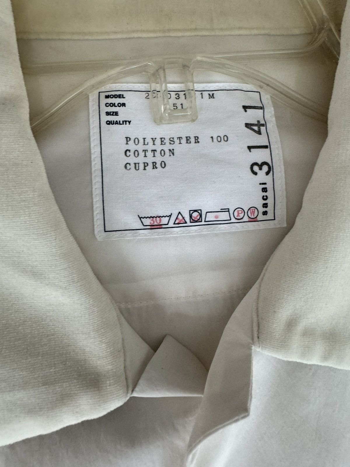 Sacai Sacai White Matte Shirt Size US L / EU 52-54 / 3 - 3 Thumbnail
