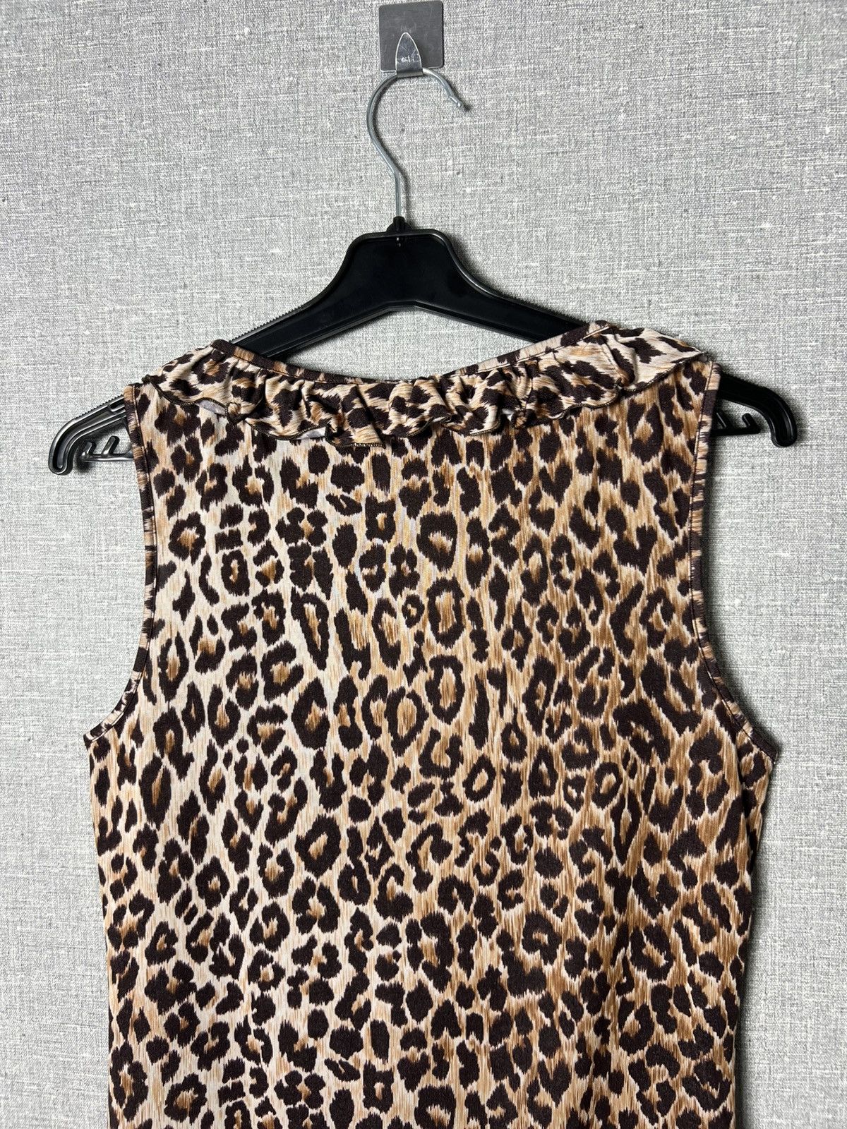 Dolce & Gabbana × Vintage Dolce & Gabbana Leopard Print Ruffle Trim Sleeveless Top D&G Size L / US 10 / IT 46 - 8 Thumbnail