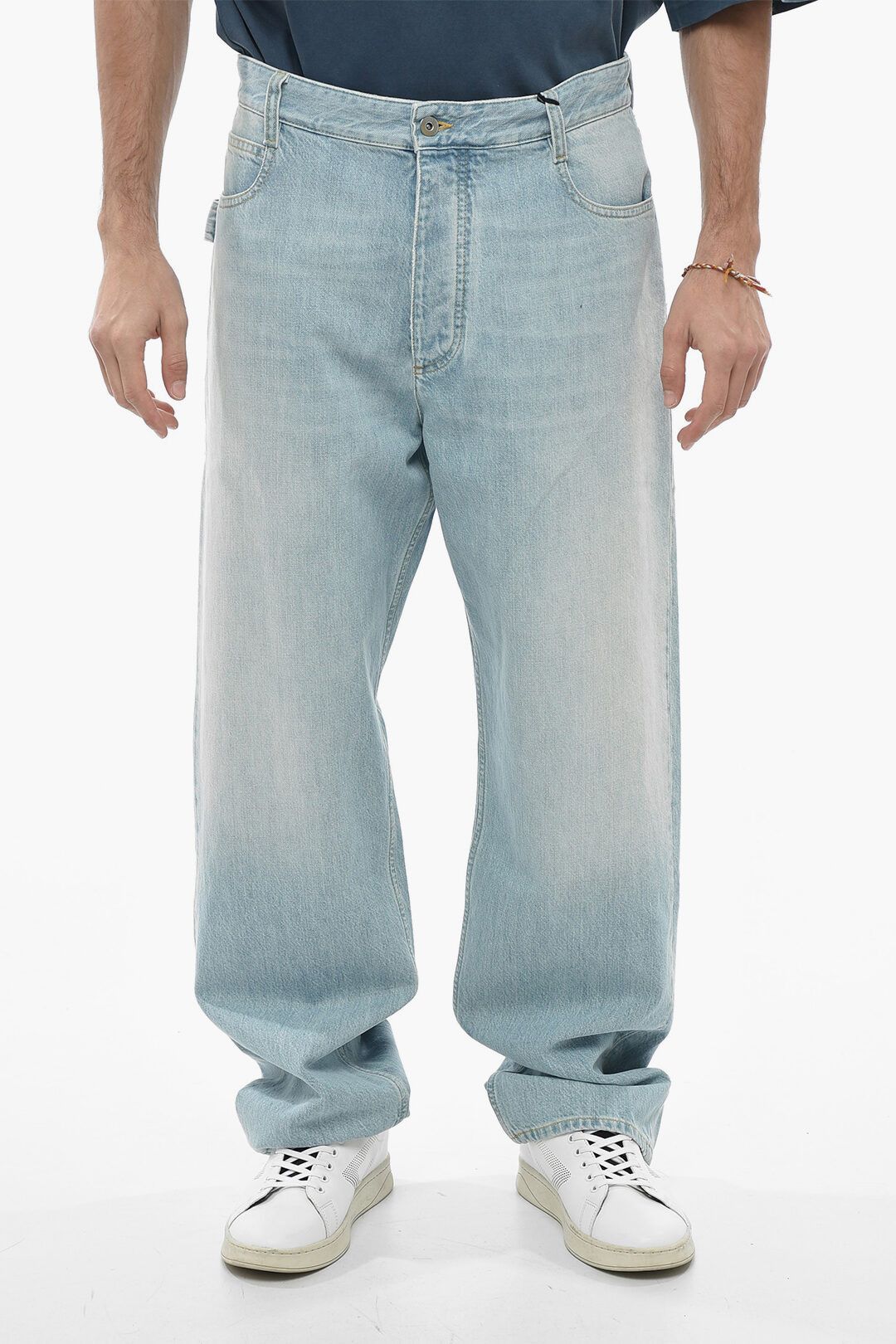 image of Bottega Veneta Og1Mm0424 Light Wash Boyfriend Denim In Blue, Men's (Size 28)