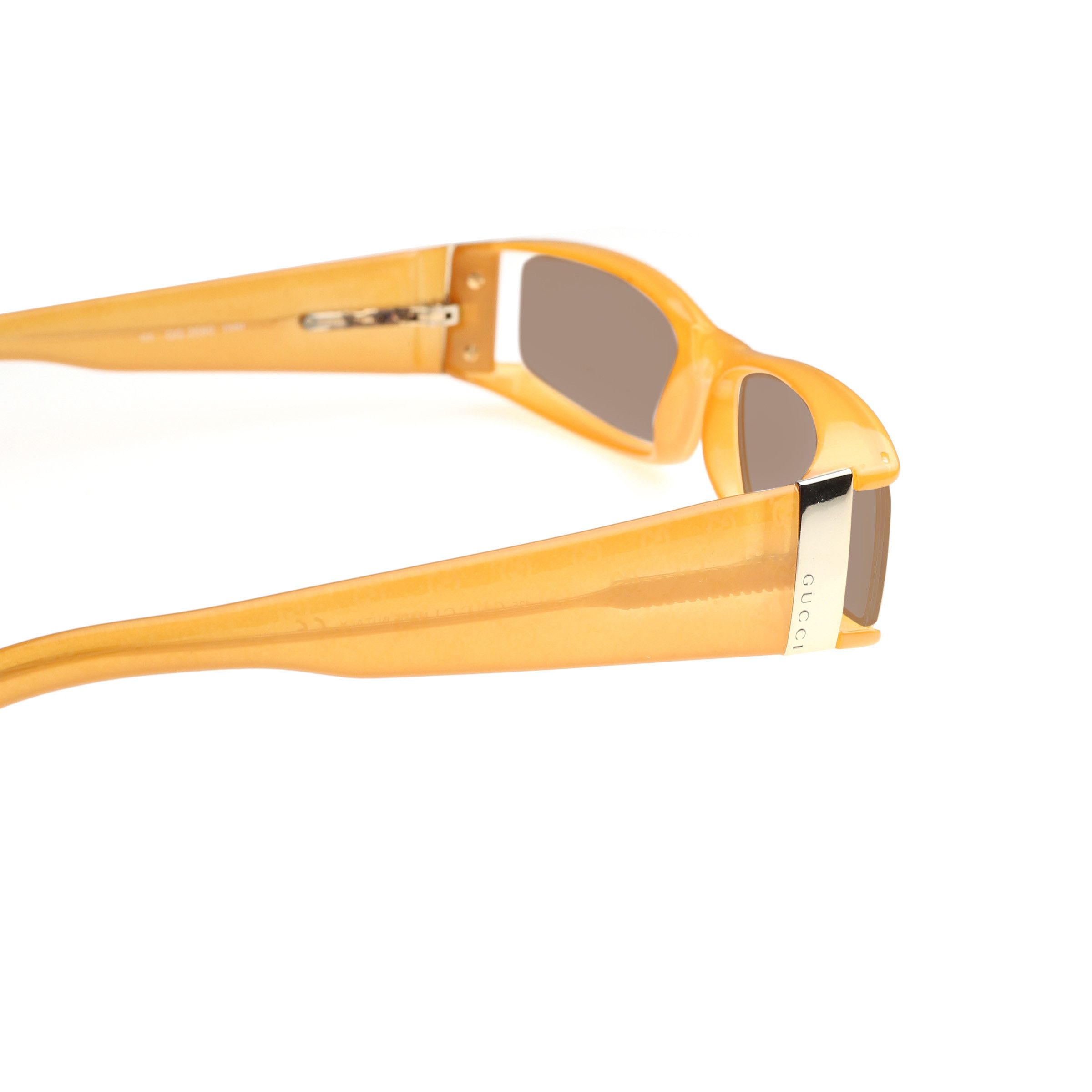 Gucci Gucci '00s Orange Monogram Rectangular Sunglasses Brown Size ONE SIZE - 3 Thumbnail
