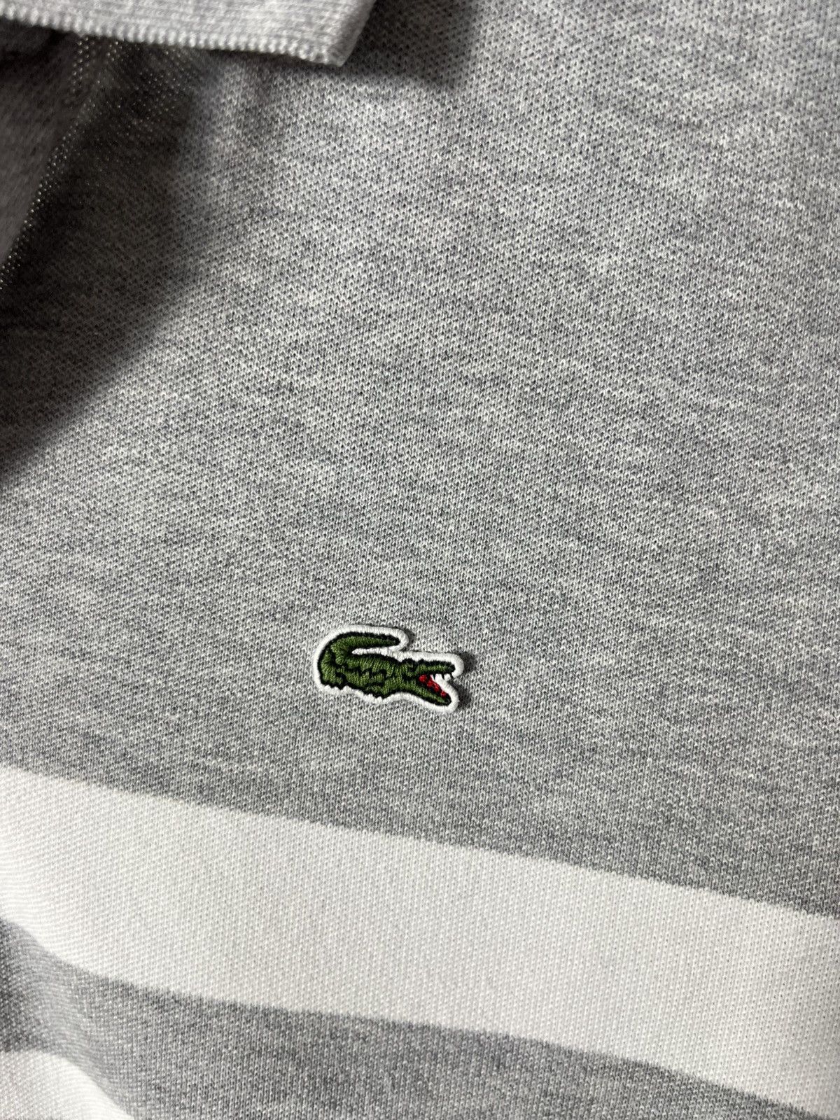 Lacoste 🩶 Lacoste Grey Striped Polo Size M 🐊 Classic Slim Fit Size US M / EU 48-50 / 2 - 4 Thumbnail