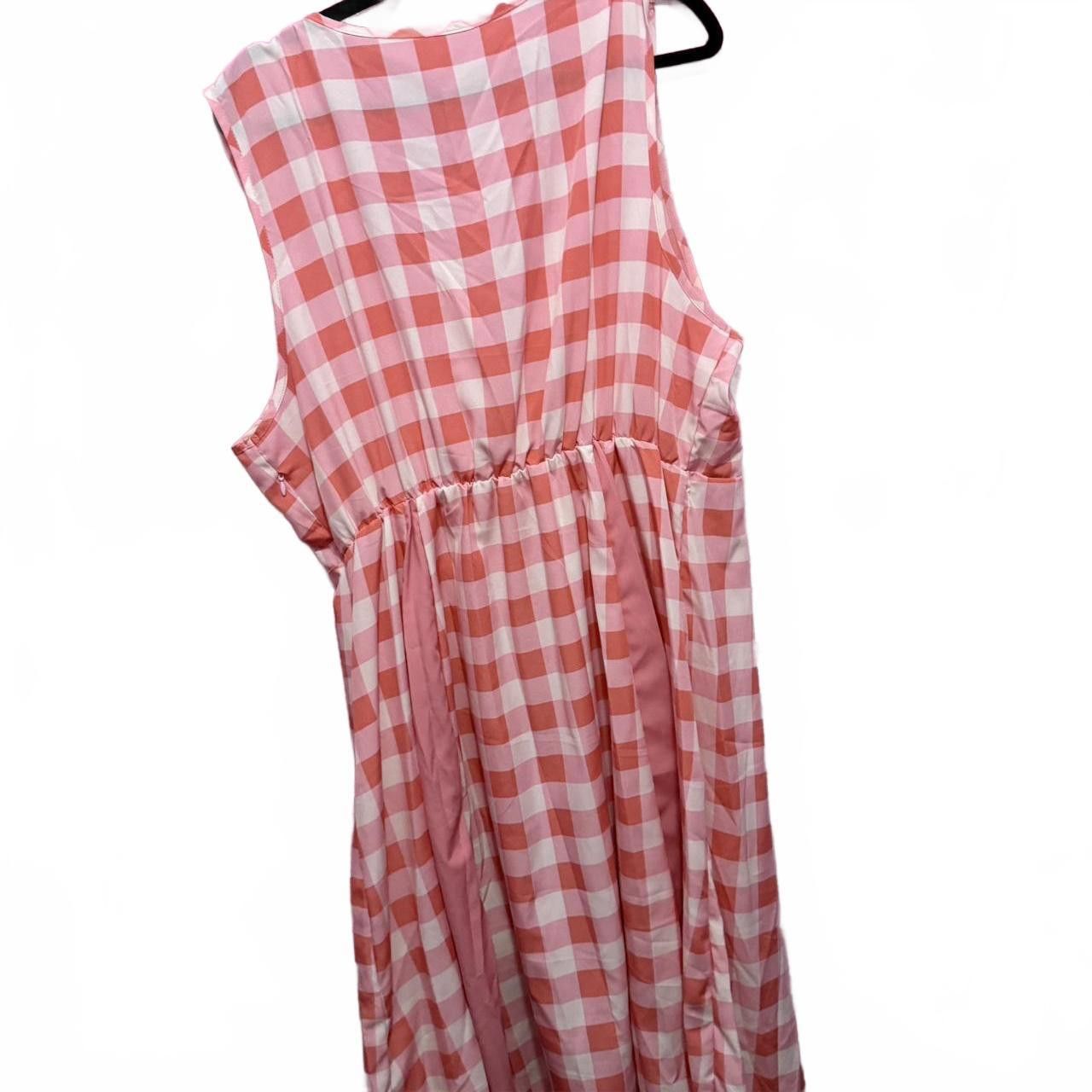 Designer Chic Pink Gingham Sleeveless Dress Size M / US 6-8 / IT 42-44 - 3 Thumbnail