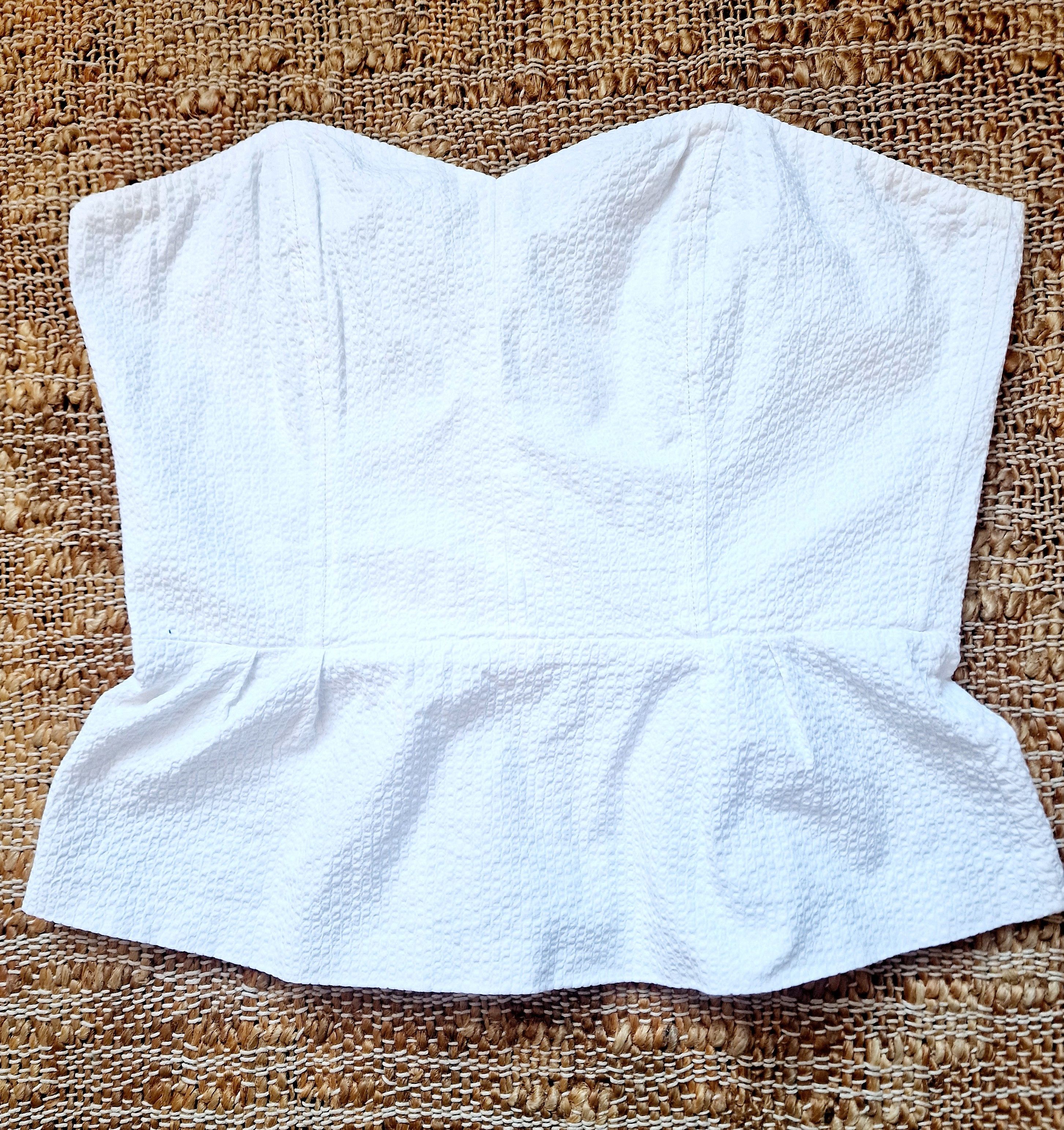 Prada Prada White Sport Vintage 80s Large Top Tee Corset Bustier Size L / US 10 / IT 46 - 1 Thumbnail