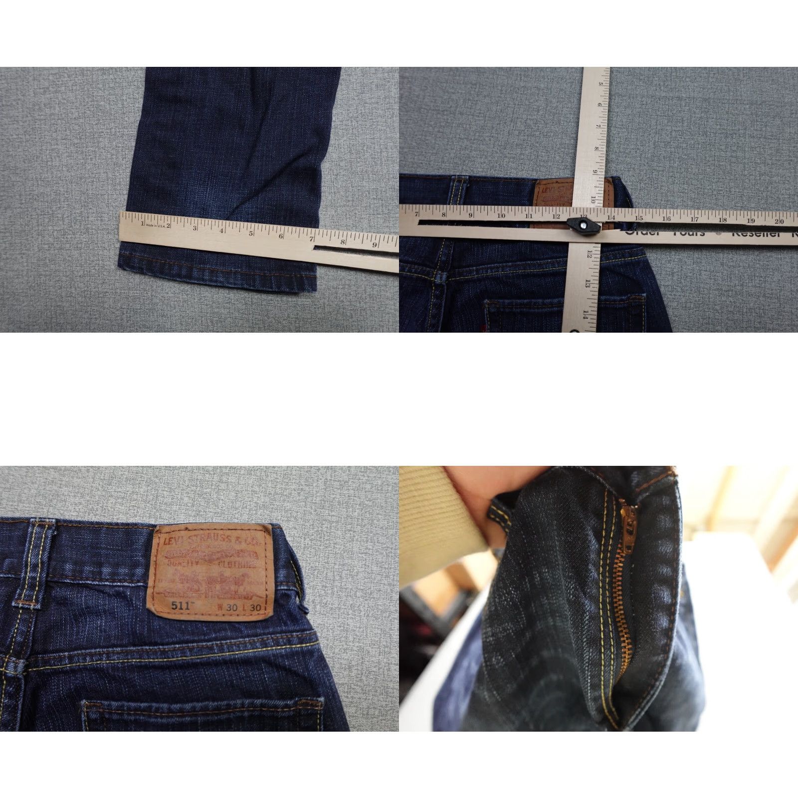 Levi's Levi's 511 Jeans Men Blue Slim Fit Dark Wash Stretch 30x30 Denim 5-Pocket Regular 30in Inseam Jeans Size US 30 / EU 46 - 8 Thumbnail