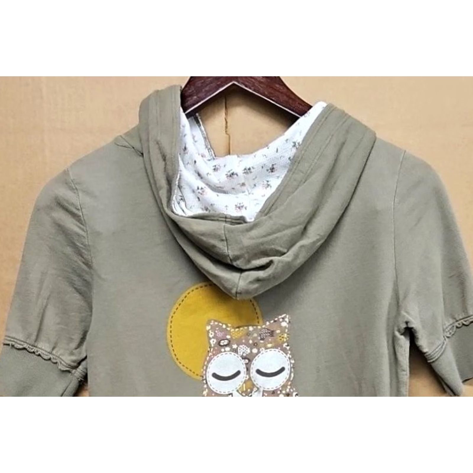 Vintage VINTAGE Scrapbook Owl Zip Hoodie Green M 100% Cotton USA Women Tunic Graphic Print Activewear Size M / US 6-8 / IT 42-44 - 7 Thumbnail