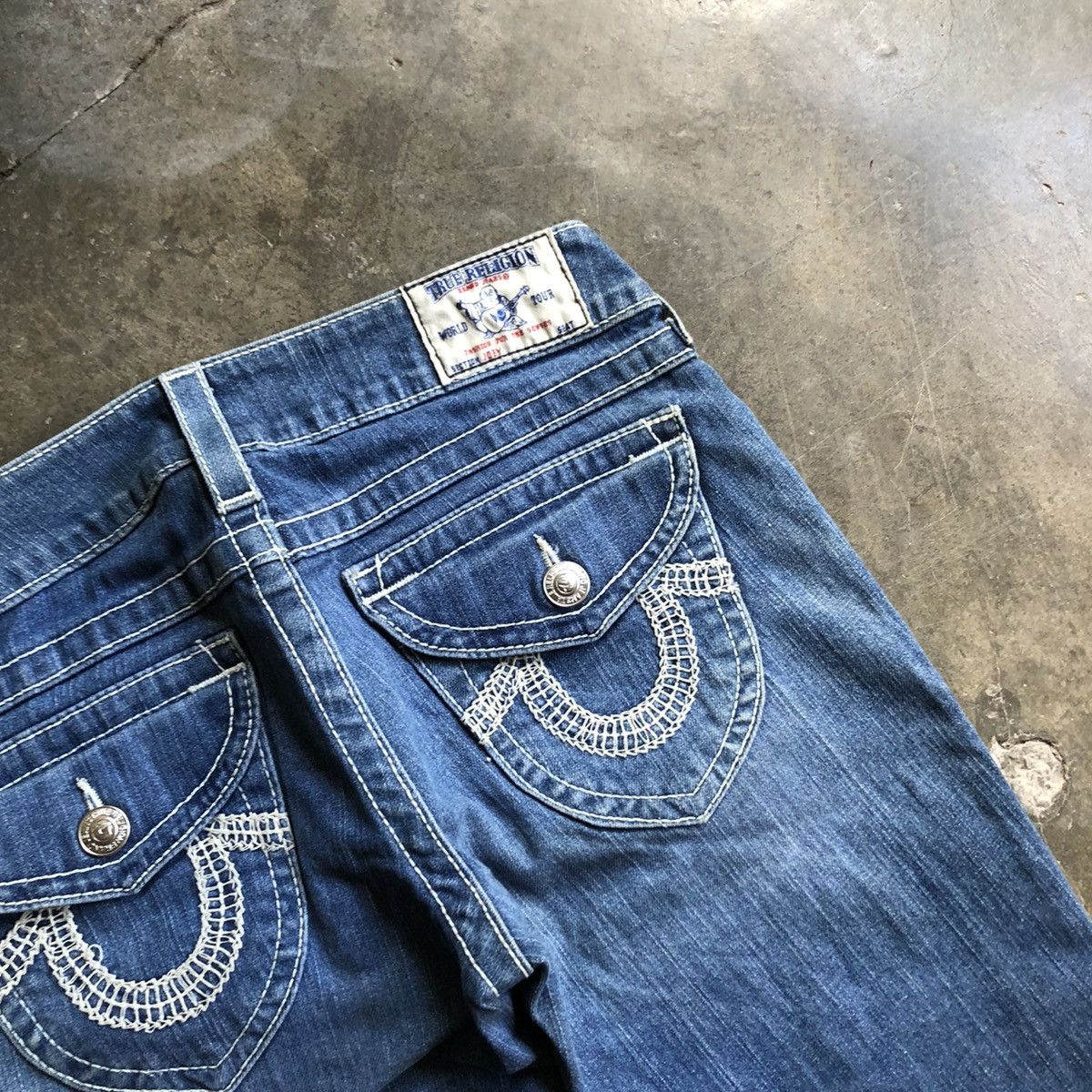 Hysteric Glamour × Japanese Brand × True Religion Vintage True Religon Flare Bell Bottom Jeans Size 29" - 3 Thumbnail