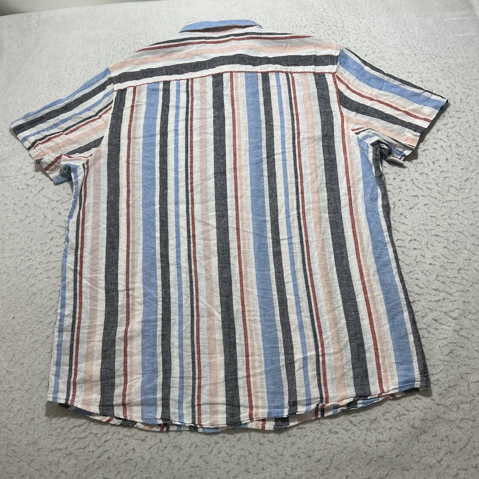 Other Sun StoneLinen Blend Button Up Shirt Short Sleeve Striped Size US XXL / EU 58 / 5 - 10 Thumbnail