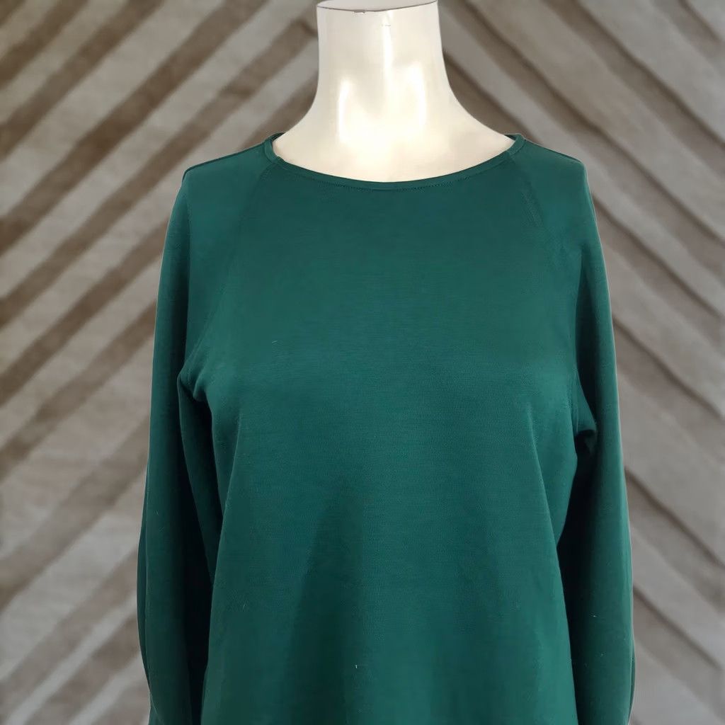 Banana Republic Banana Republic Women Raglan Long Sleeve Top Dark Green Crew Neck Split Cuff M 526311-05-1 Size M / US 6-8 / IT 42-44 - 1 Thumbnail